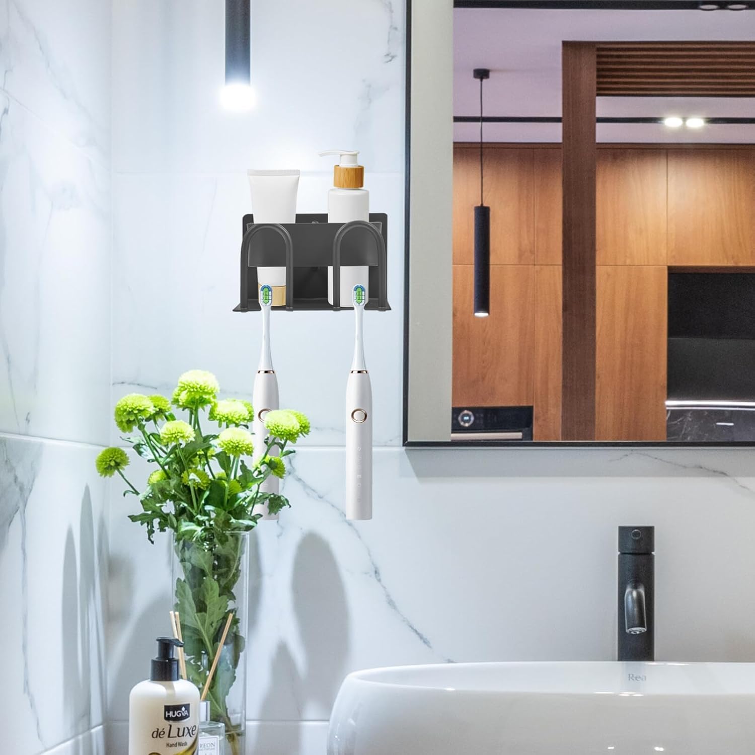 VOSAREA Space-Saving Wall-Mounted Toothbrush Holder