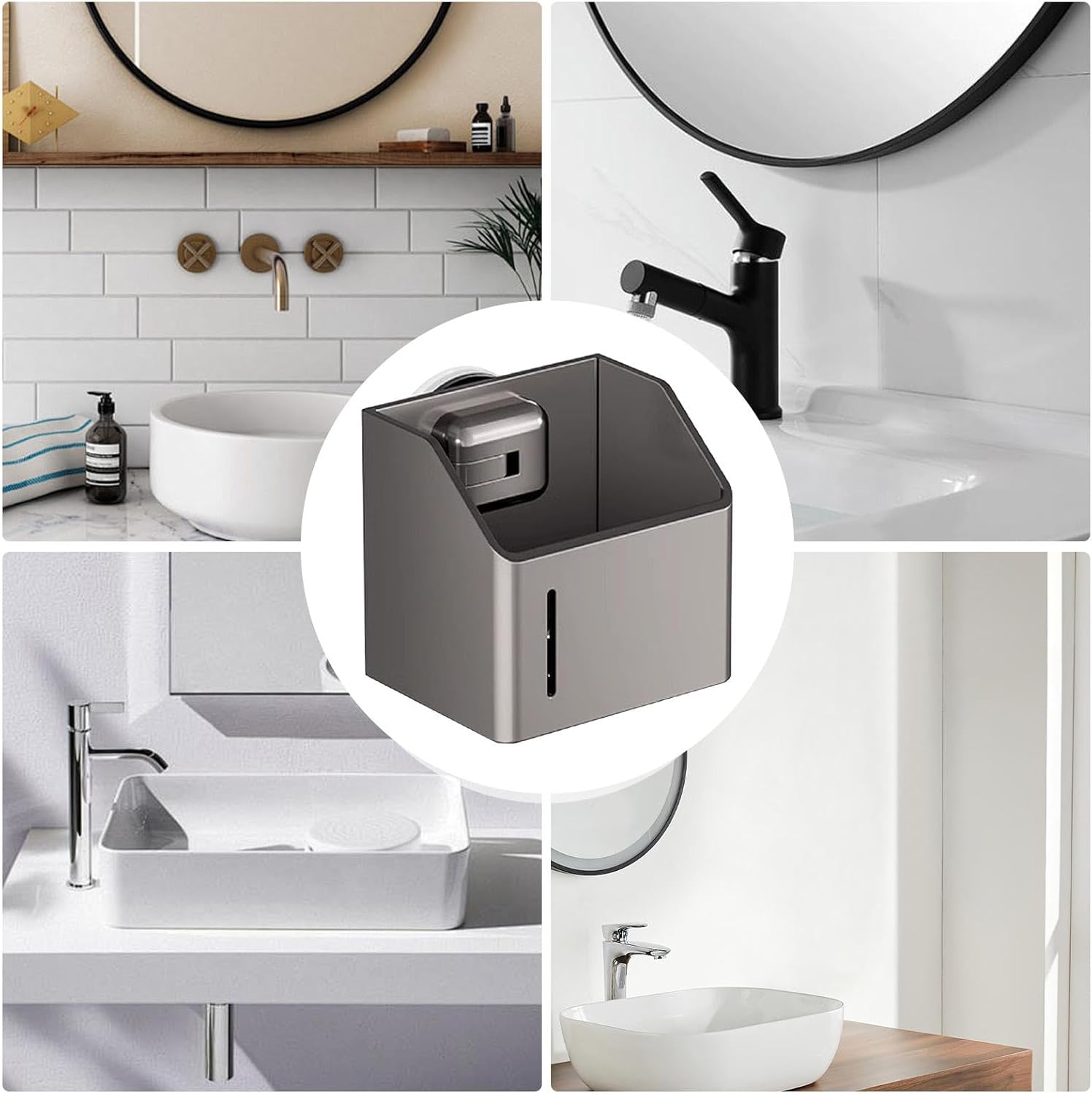 Generic Screwless Suction Shower Shelf Carbon Steel Storage for Bathroom Kitchen