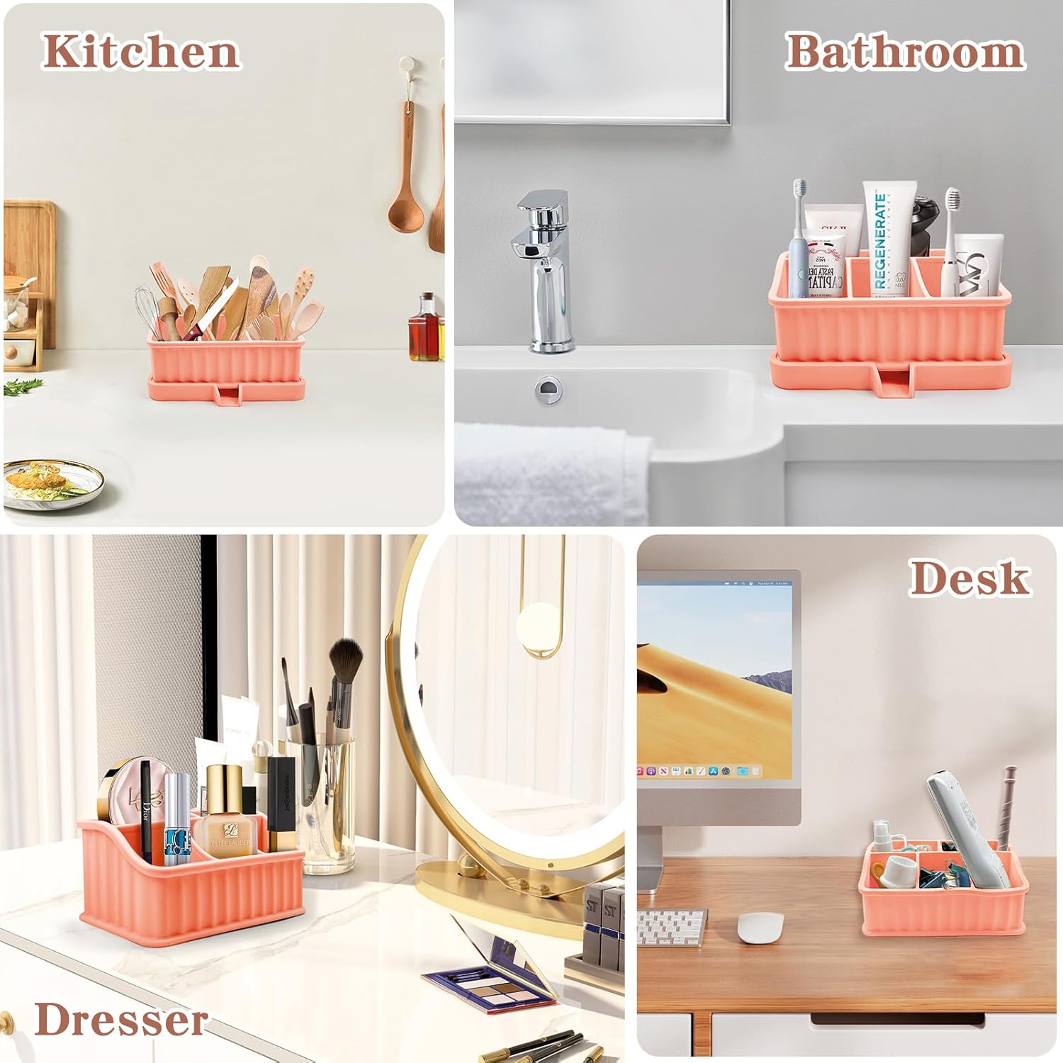 Double Drain Toothbrush Holder with Detachable Bottom by Ayehe