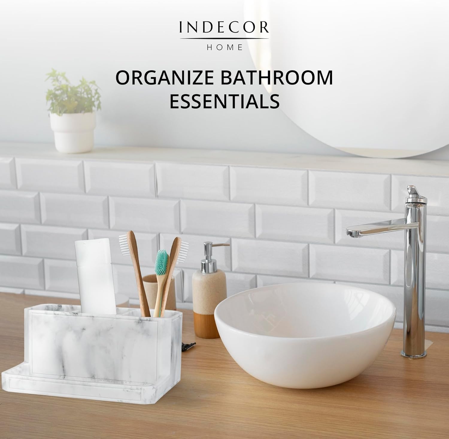 Lux 3 Compartment Vanity Organizer Durable Stylish