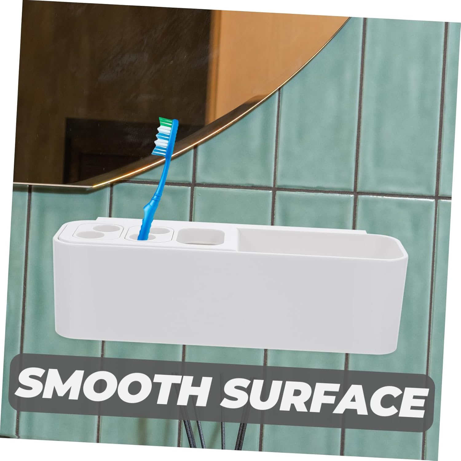 Bathroom Organic Wall-Mounted Toothbrush Holder Space-Saving Design