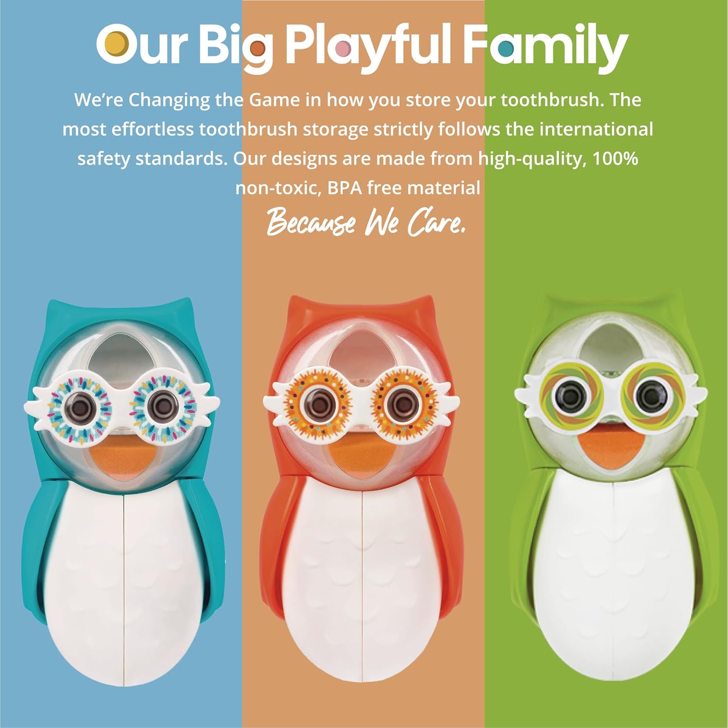 Flipper Owl Toothbrush Cover Green