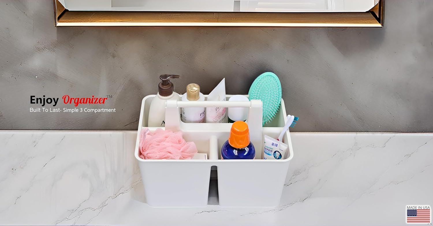 12-Pack Ivory shower caddy organizer with handle compact portable