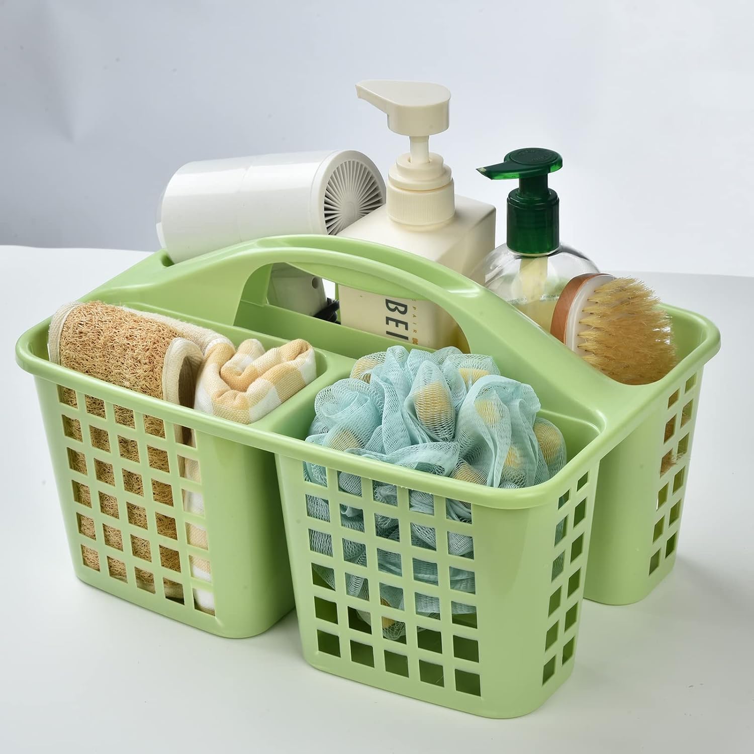 Portable Shower Caddy Basket with Compartments and Handle