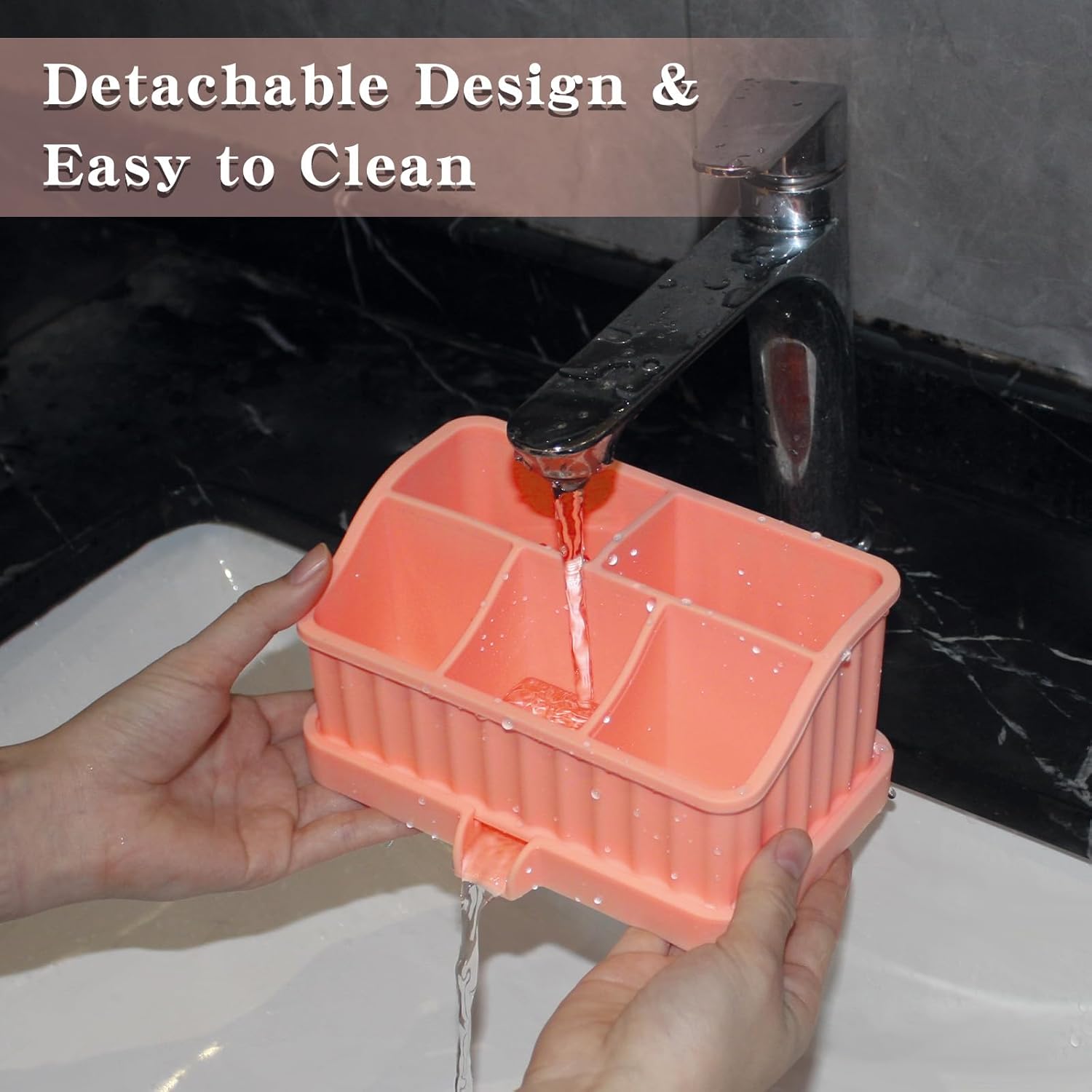 Double Drain Toothbrush Holder with Detachable Bottom by Ayehe