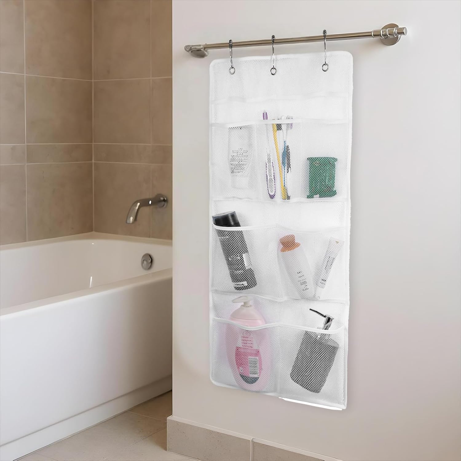 Durable Mesh Shower Caddy for RV Cruise Bathroom Storage