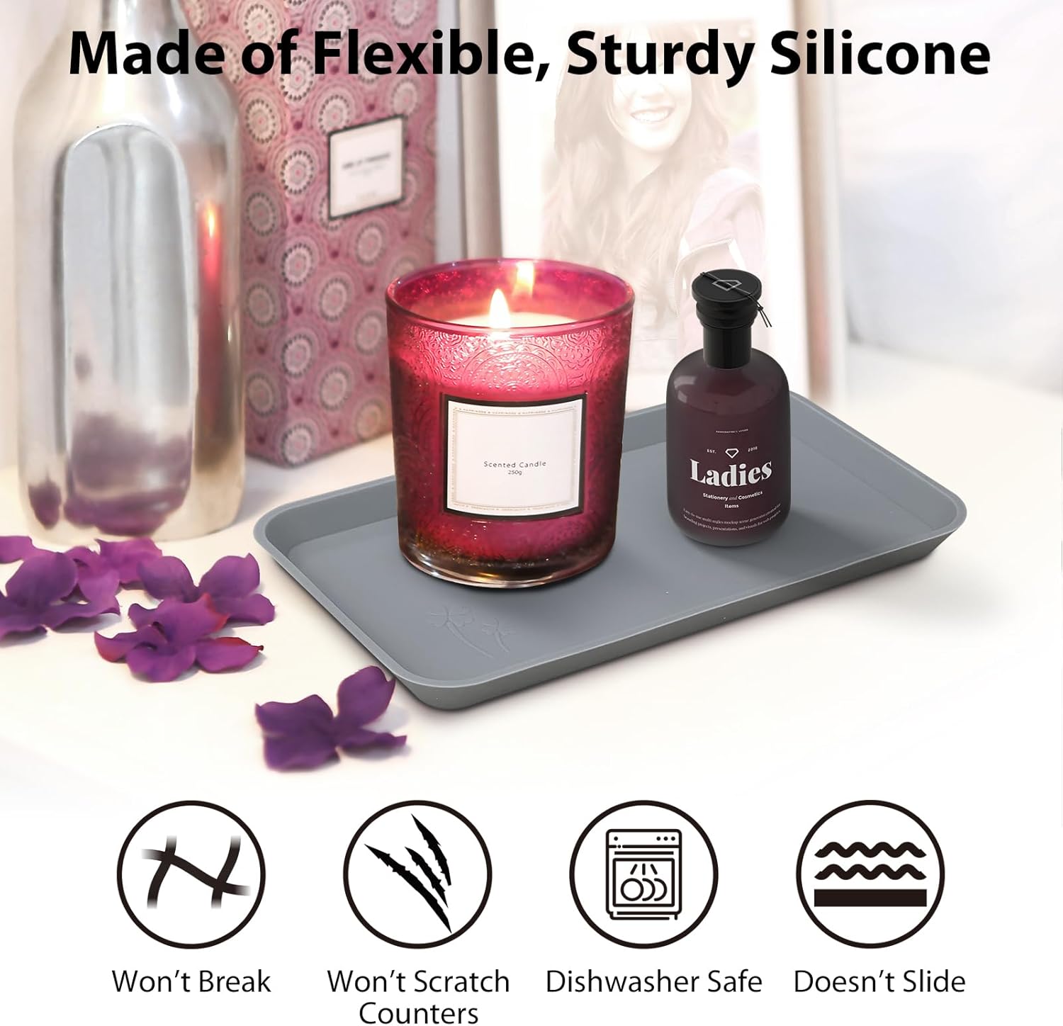 6 Compartment Silicone Cosmetics Organizer