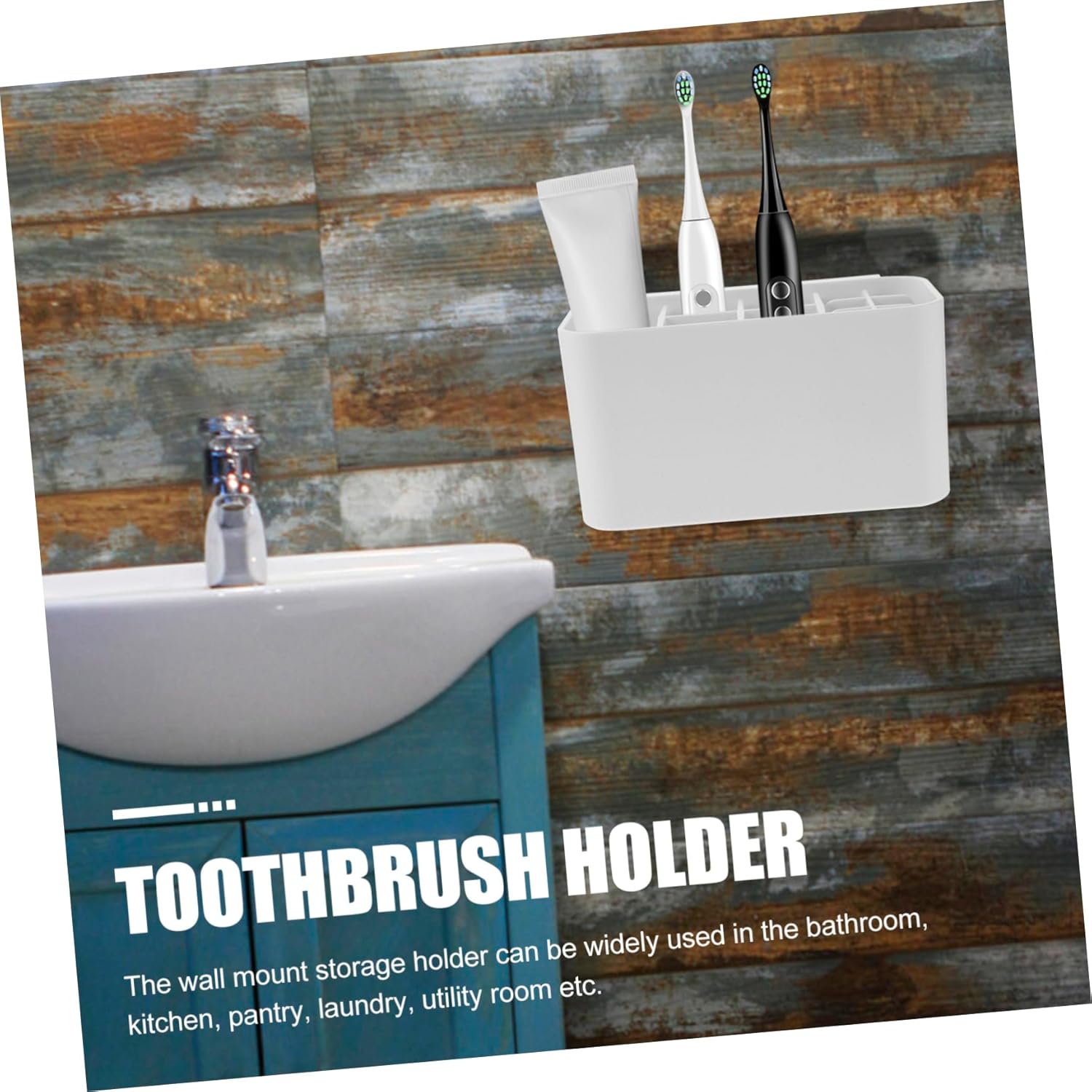 Wall-Mounted Toothbrush Holder Large Bathroom Storage Rack