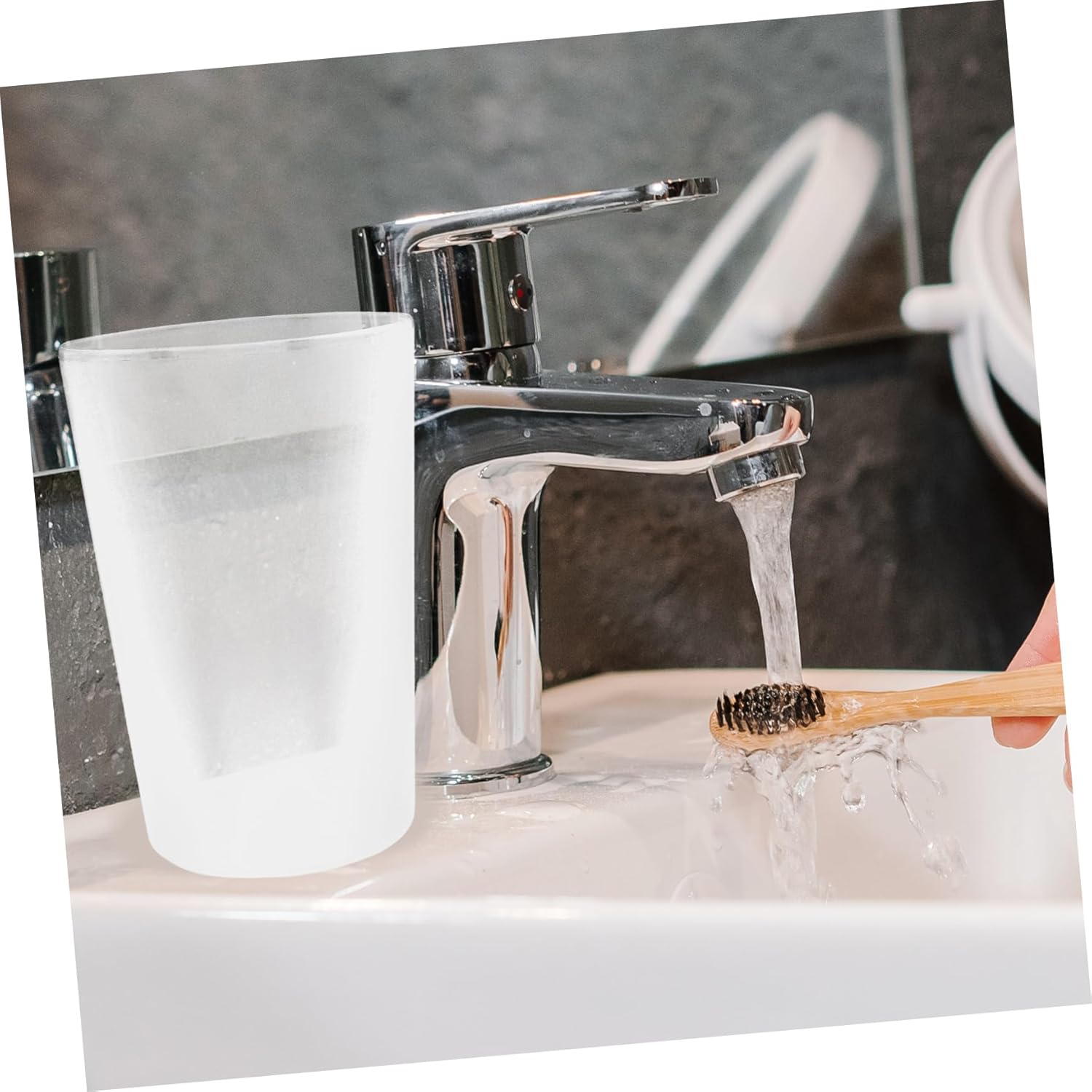 Cabilock 10pcs Reusable Transparent Toothbrush Cups for Bathroom Use