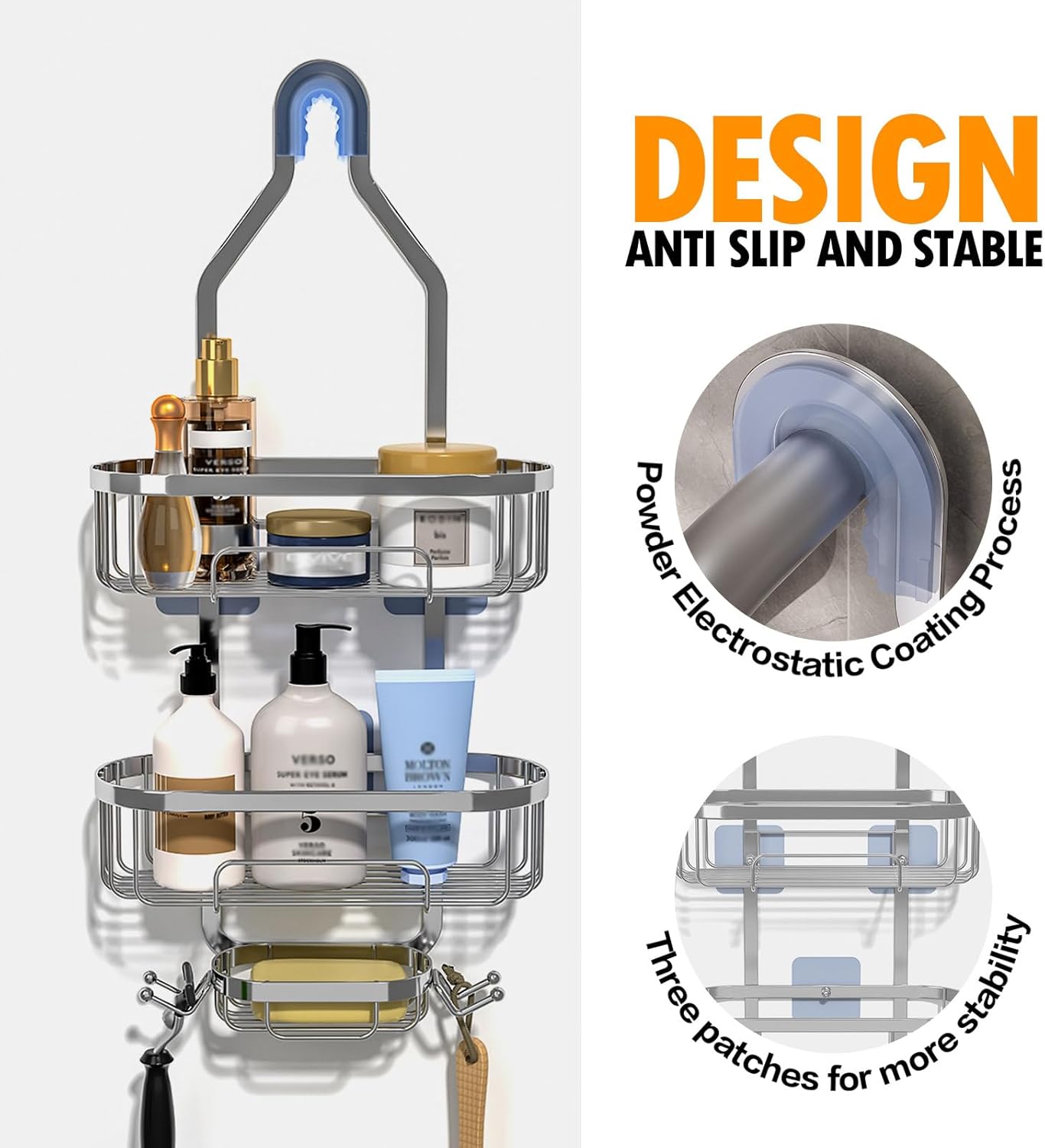 Effortlessly Organized Showers Rust-Resistant Caddies from Ycpasta