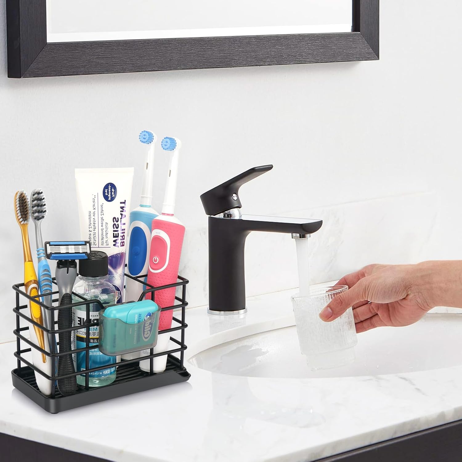Fast-Mounting Electric Toothbrush and Toothpaste Holder