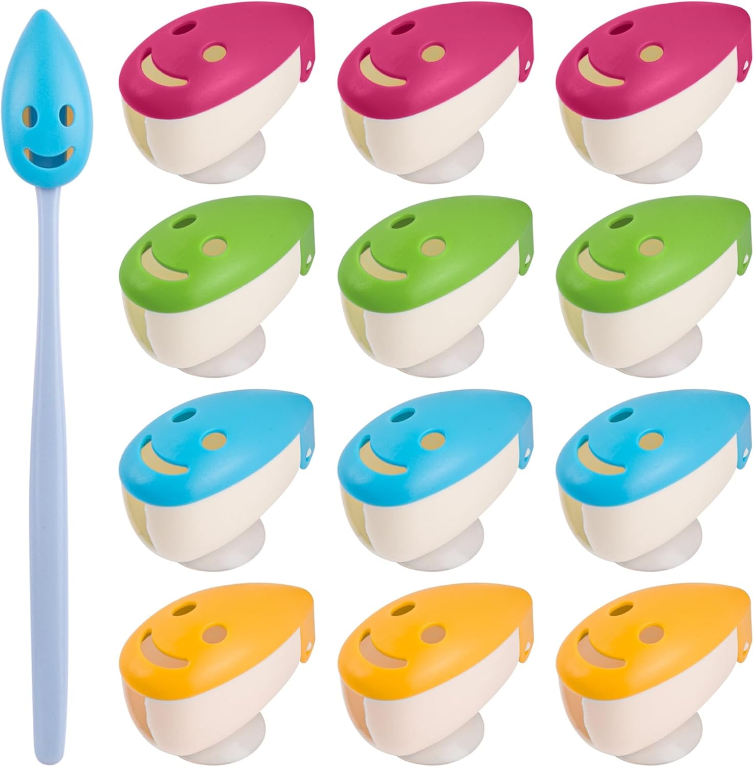 AUEAR 12 Pack Portable Toothbrush Holder Cover with Suction Cup