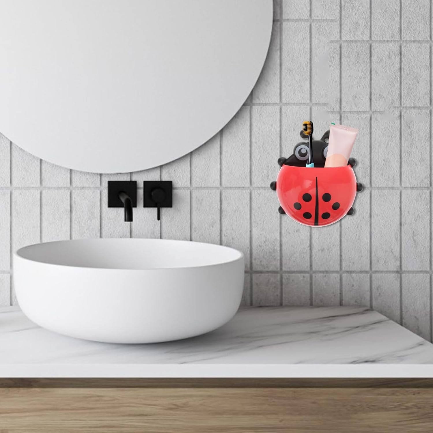 Hemoton Ladybug Toothbrush Holder - Perfect for Home Bathroom