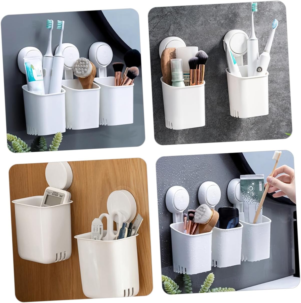Perfect Wall Mount Toothbrush Organizer with Suction Cup