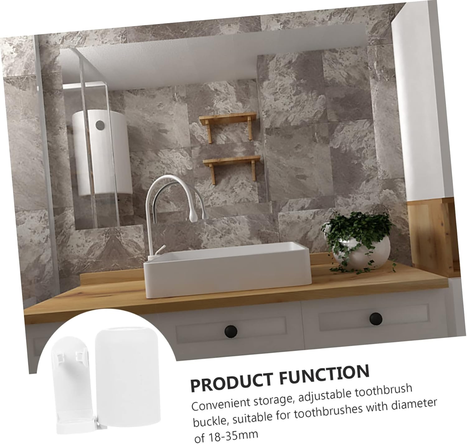 Space-Saver Wall-Mounted Electric Toothbrush Holder 2-Piece Set 1