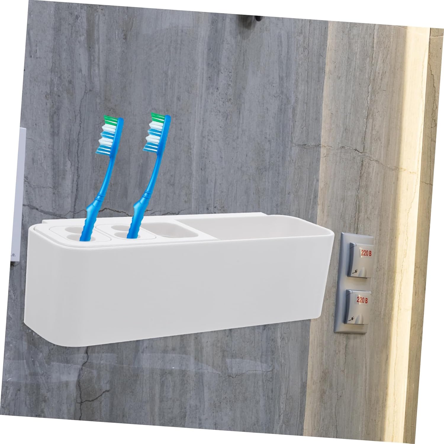 PRETYZOOM Wall Mounted Toothbrush Holder 2 Tier Organizer 1