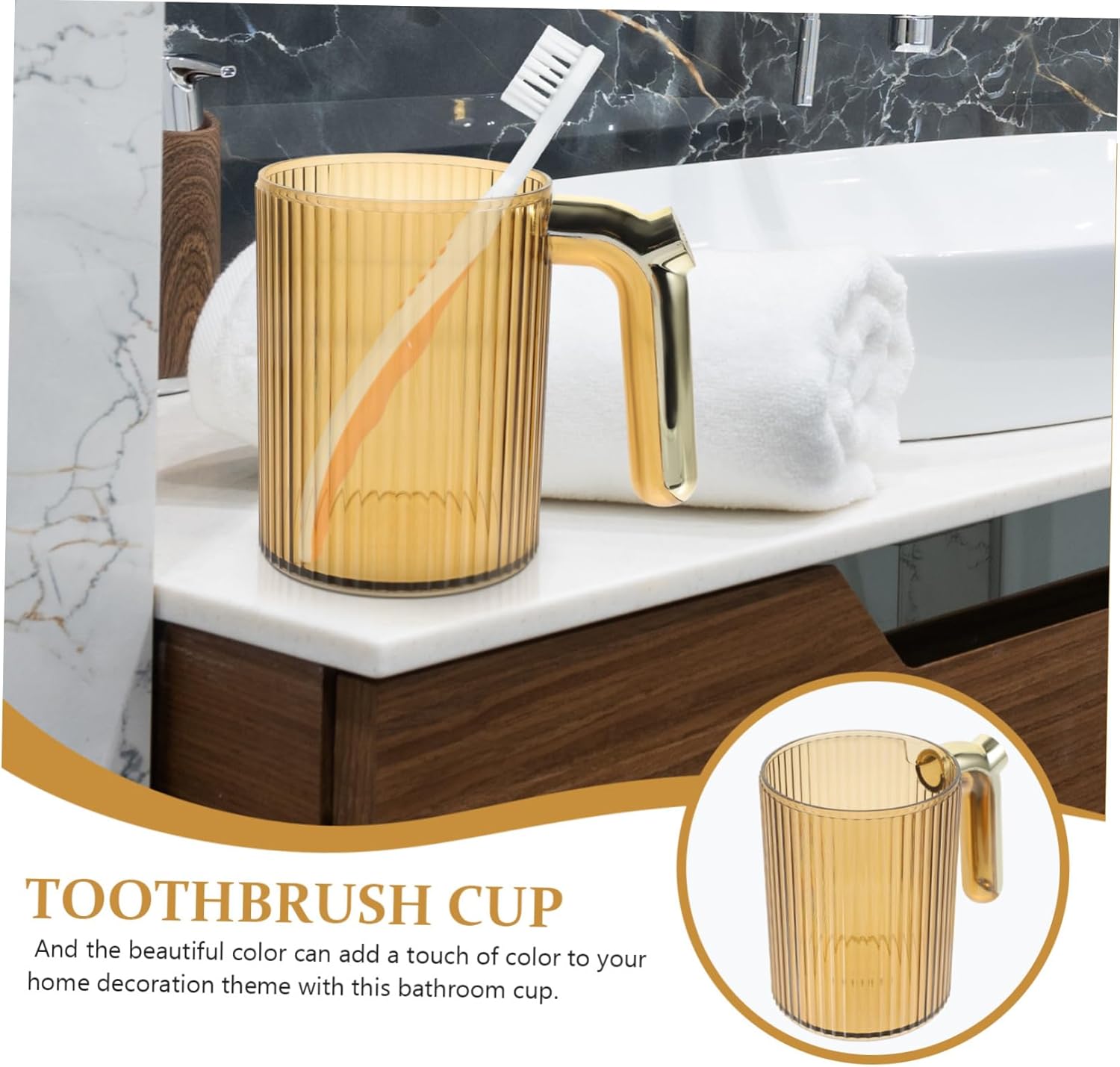 Gold Handle Creative Toothbrush Holder