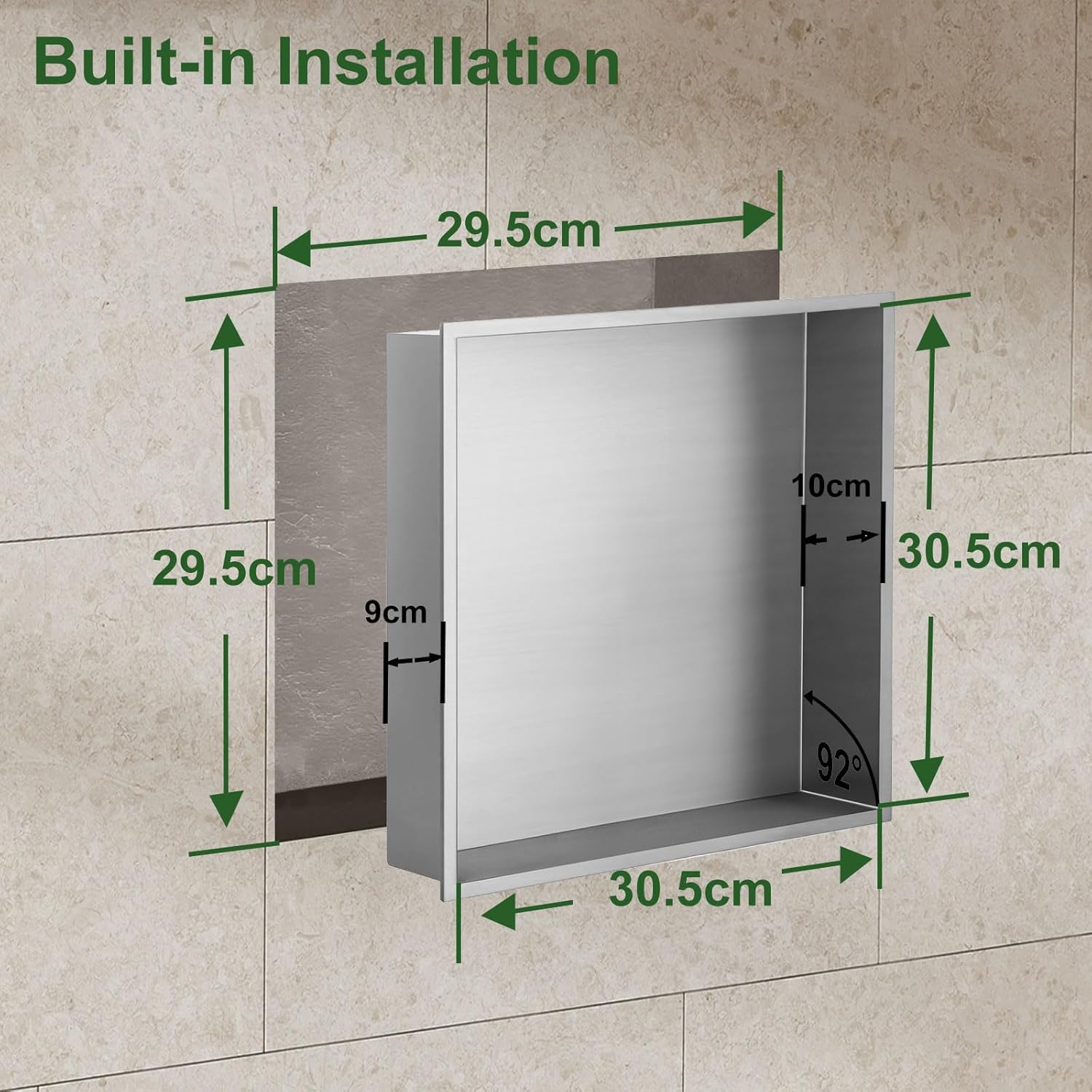 Stainless Steel Shower Niche Organizer for Space-Saving Storage
