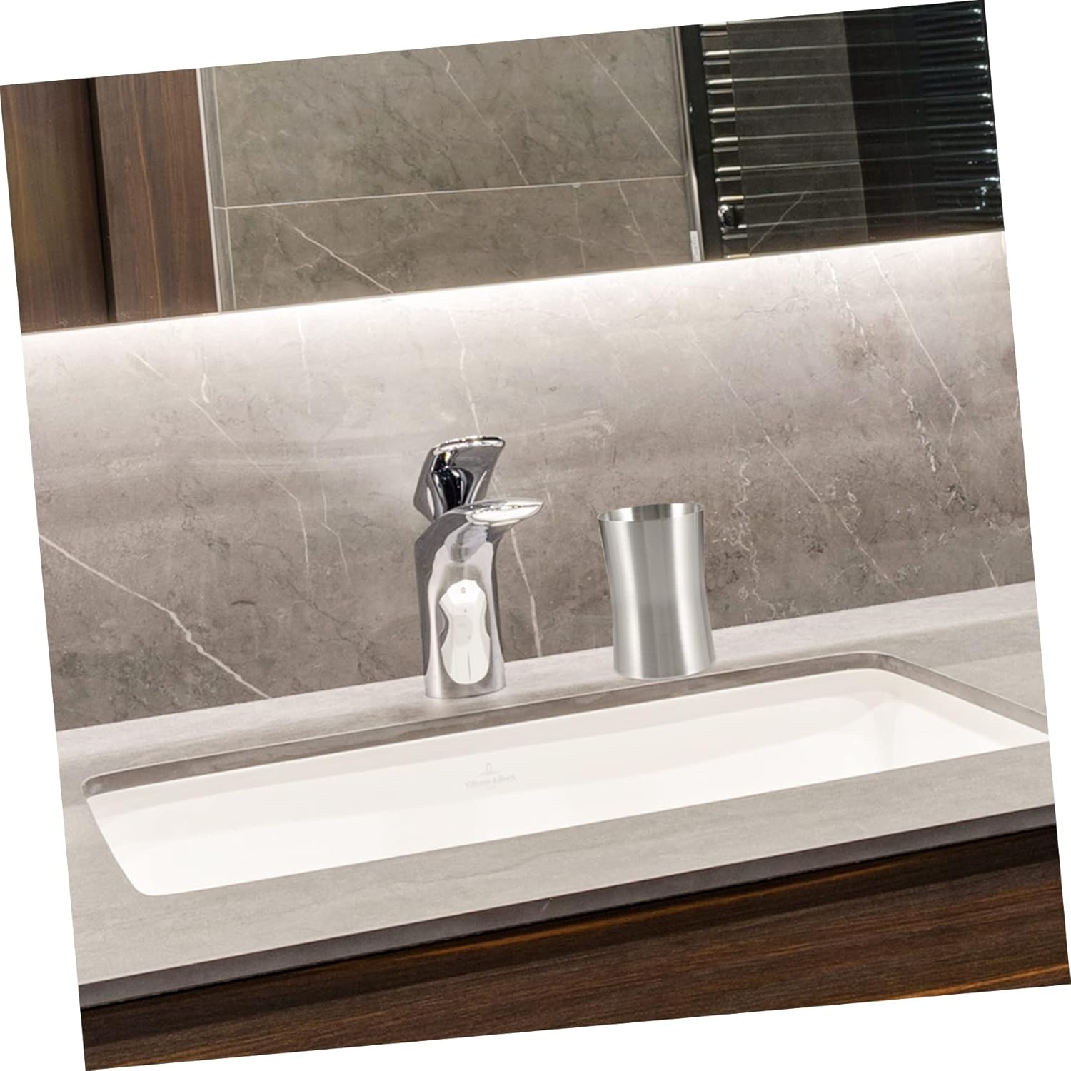 Luxshiny Stainless Steel Toothbrush Cup Holder for Bathroom and Travel