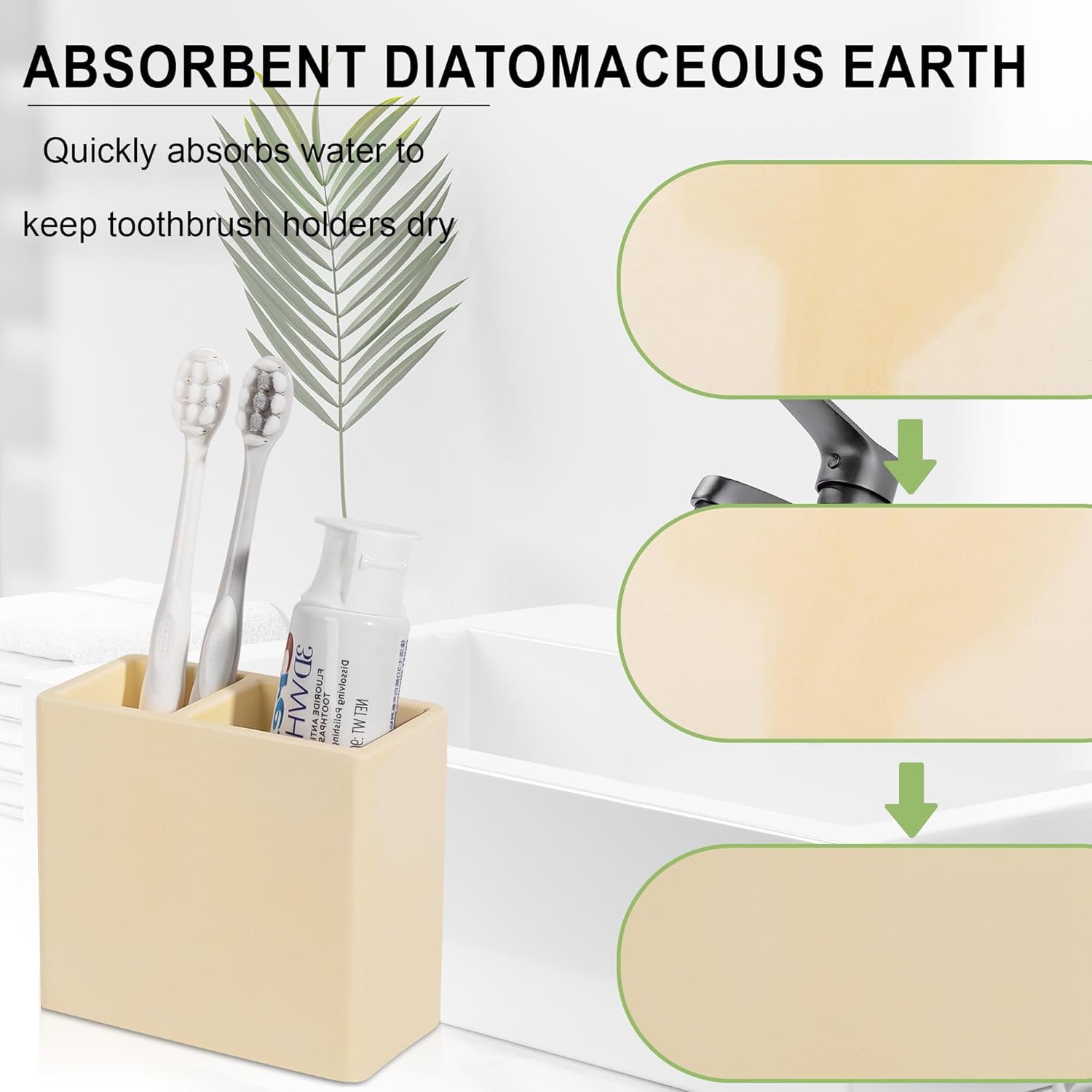 Fast Drying Compact Diatomite Toothbrush Holder for Kids