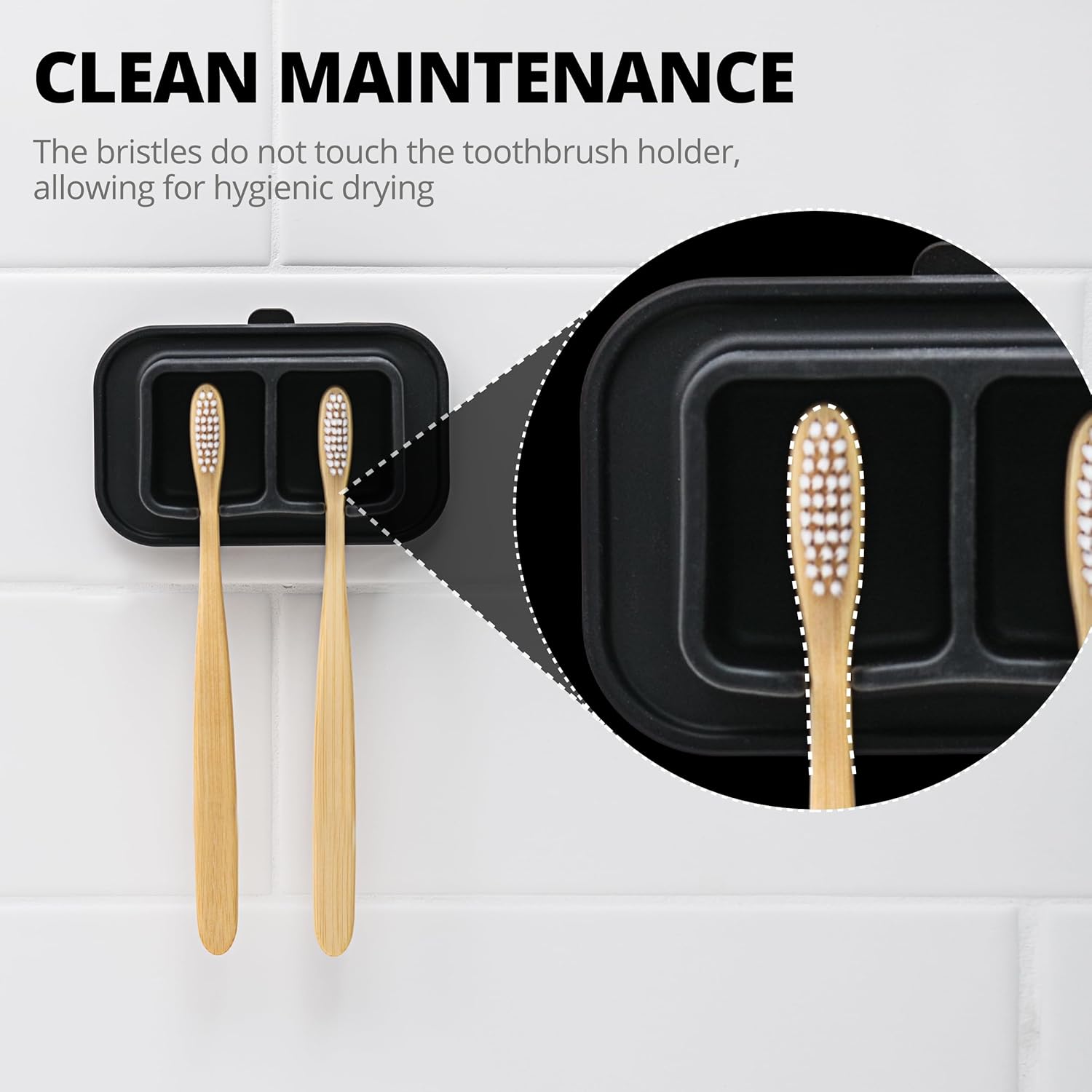 ONUCP Silicone Suction Toothbrush Holder 2-Slot Wall Mounted Bathroom Organizer