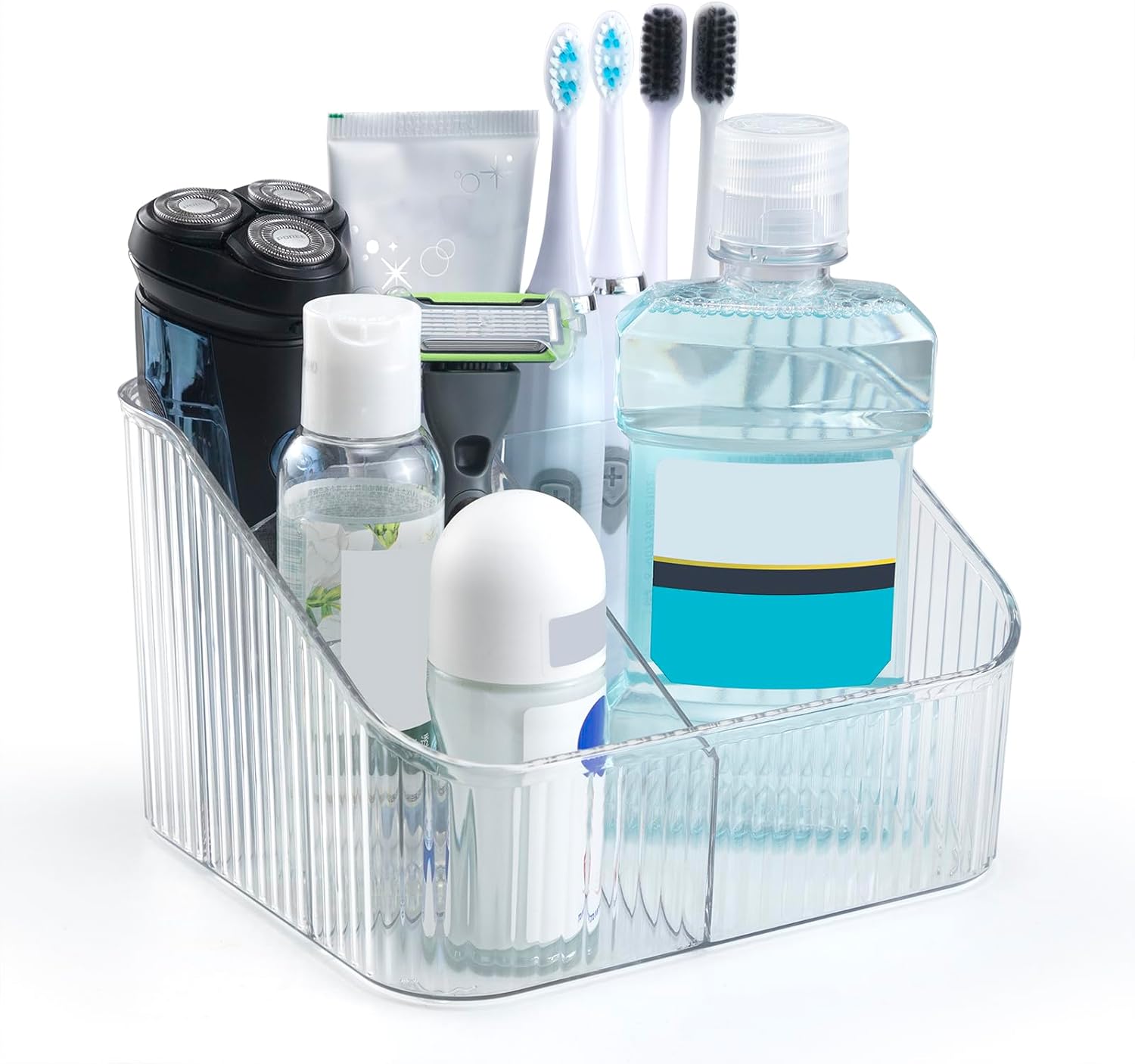 Secure 4 Slot Countertop Toothbrush Holder for Encoding BPA-Free and Durable