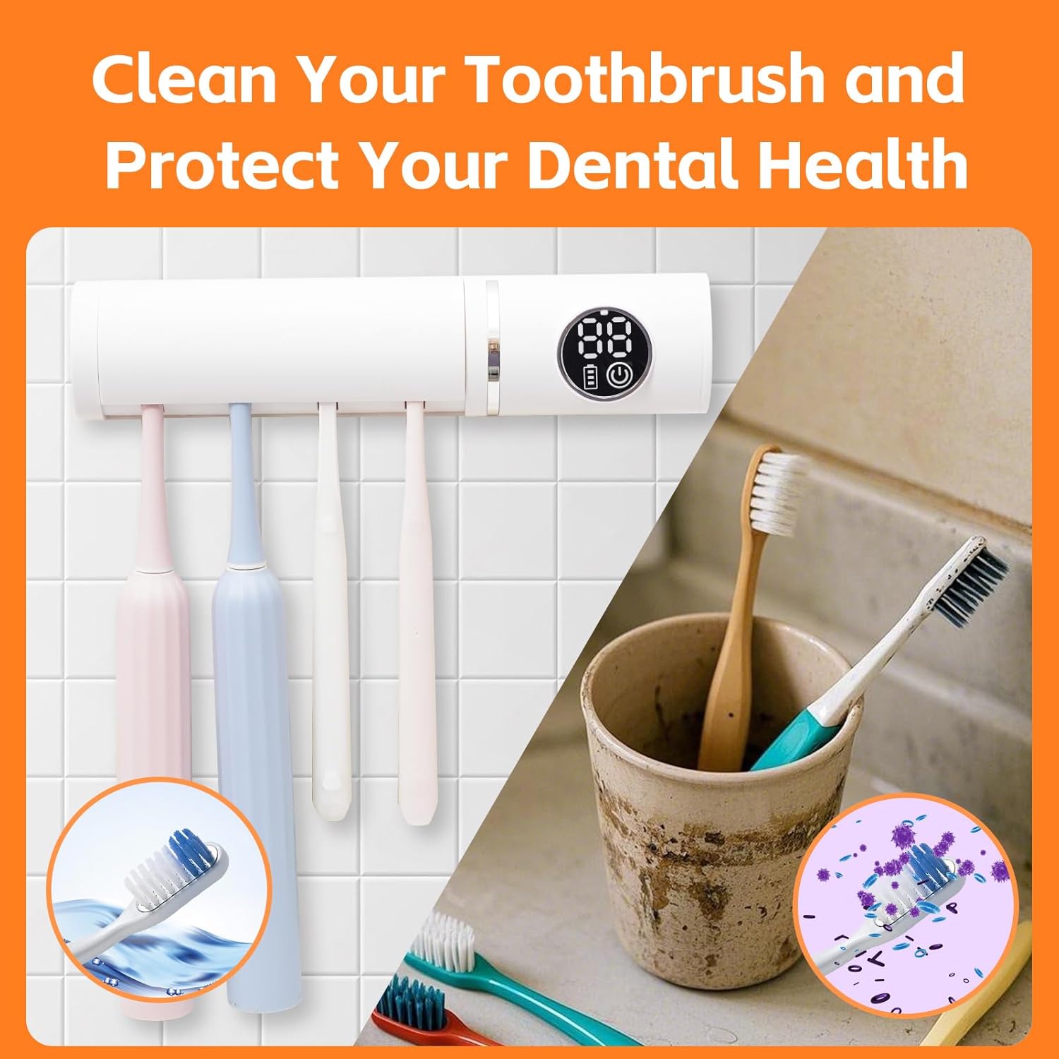 IntelliTooth - Family-Friendly Toothbrush Holder with Automatic Dispenser Modern Sleek Design