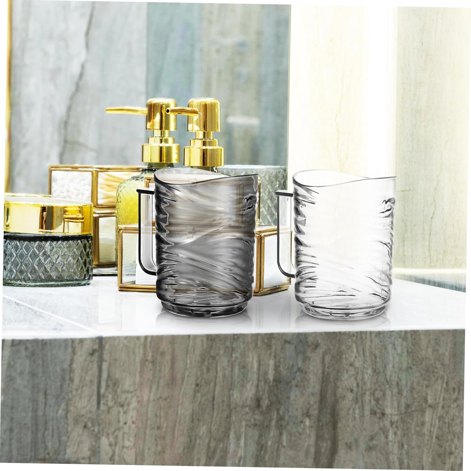 Ergonomic Handle Toothbrush Holder Cups