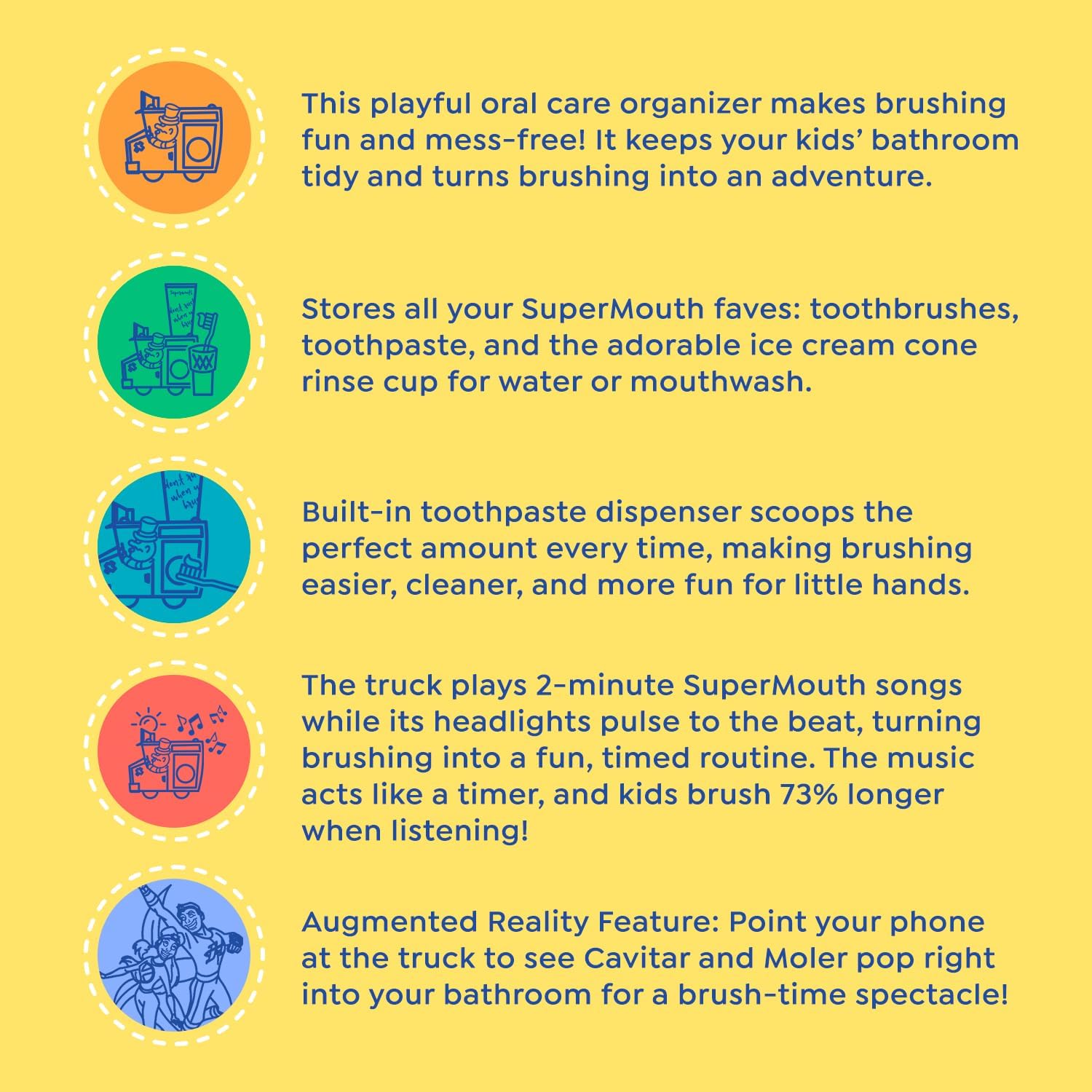 SuperMouth Kids Oral Care Organizer with Music