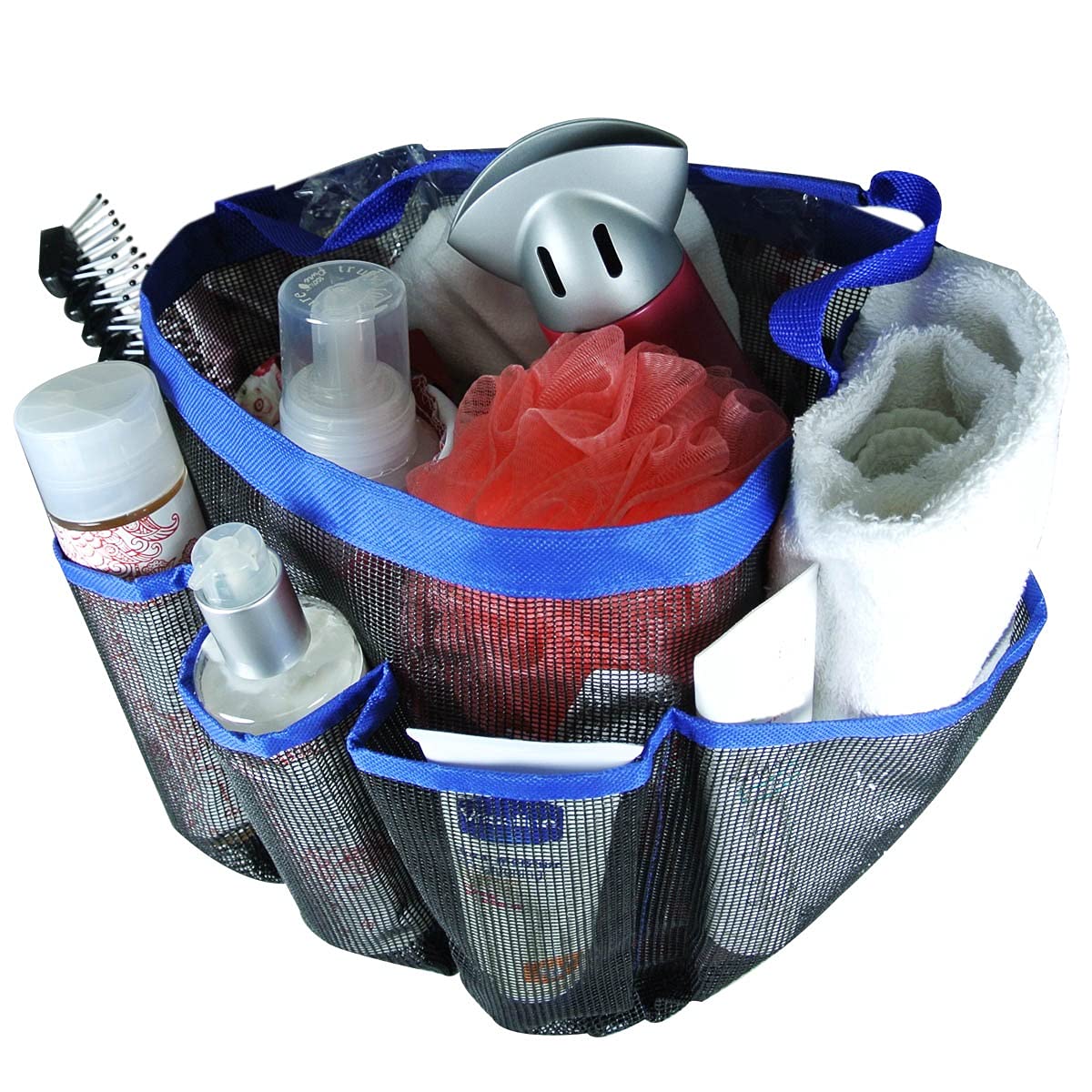 Wrapables Portable Mesh Shower Tote Bag Blue 1