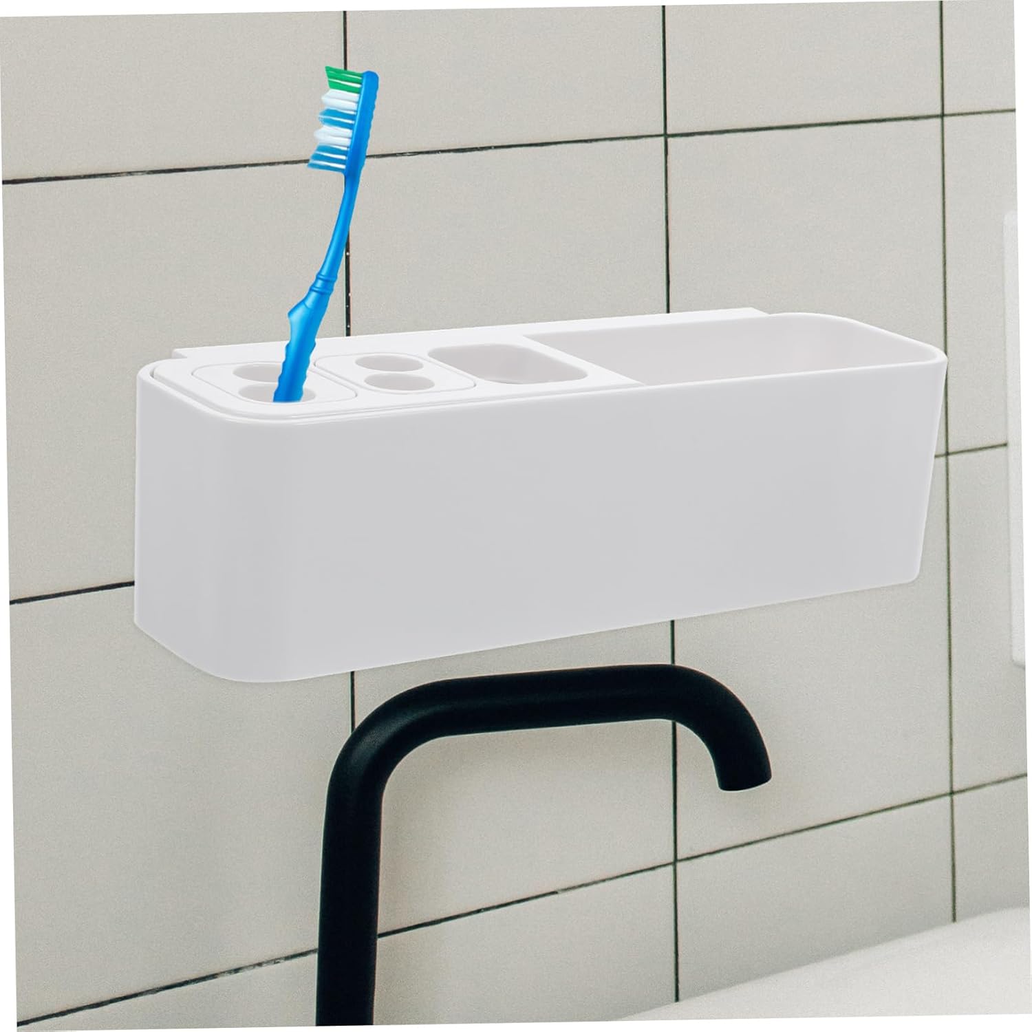 PRETYZOOM Wall Mounted Toothbrush Holder 2 Tier Organizer 1