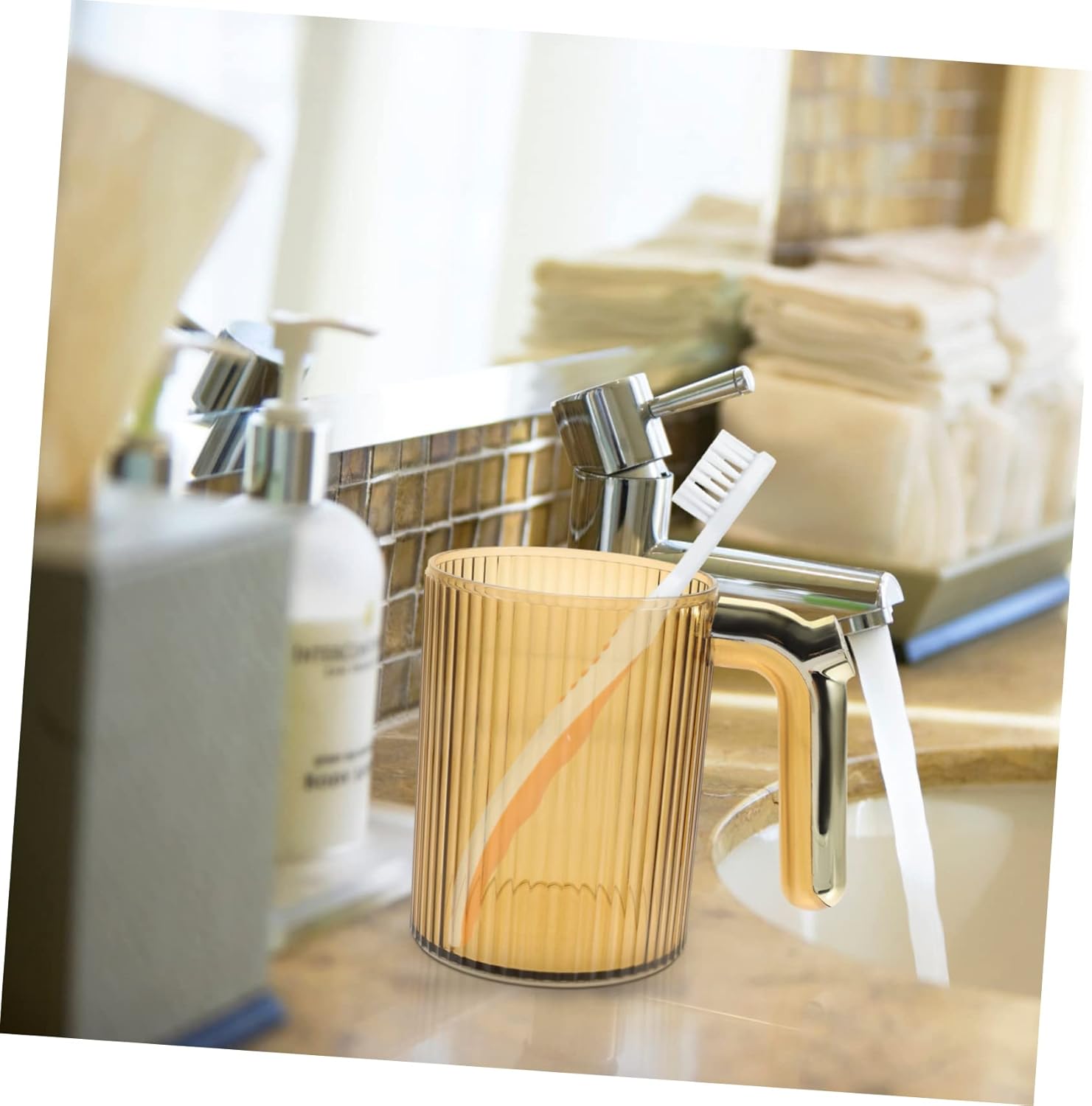 Gold Handle Creative Toothbrush Holder
