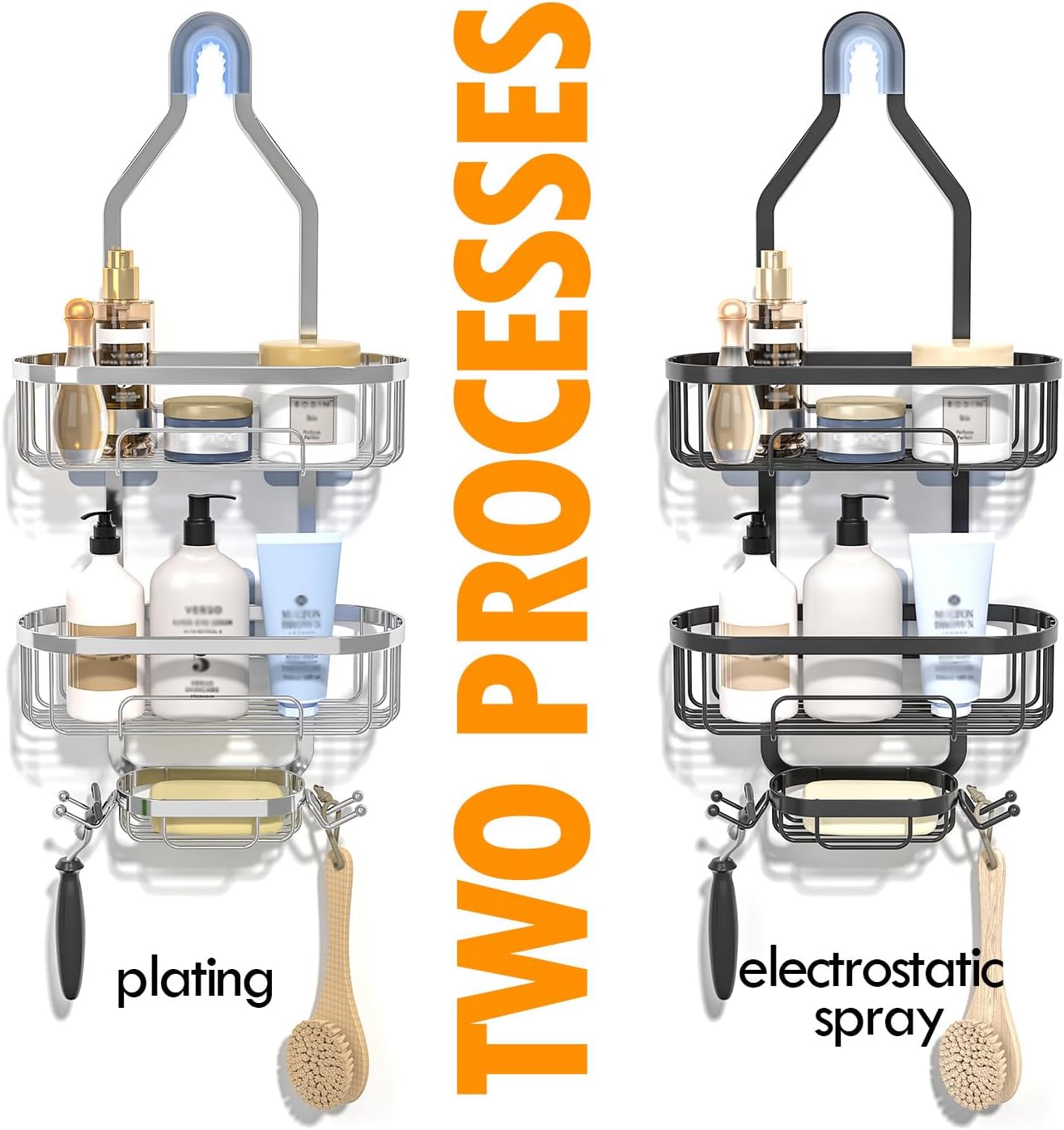 Effortlessly Organized Showers Rust-Resistant Caddies from Ycpasta