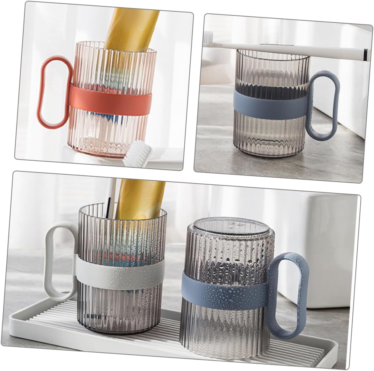 Zerodeko 4pcs Reusable Toothbrush Cups Holder