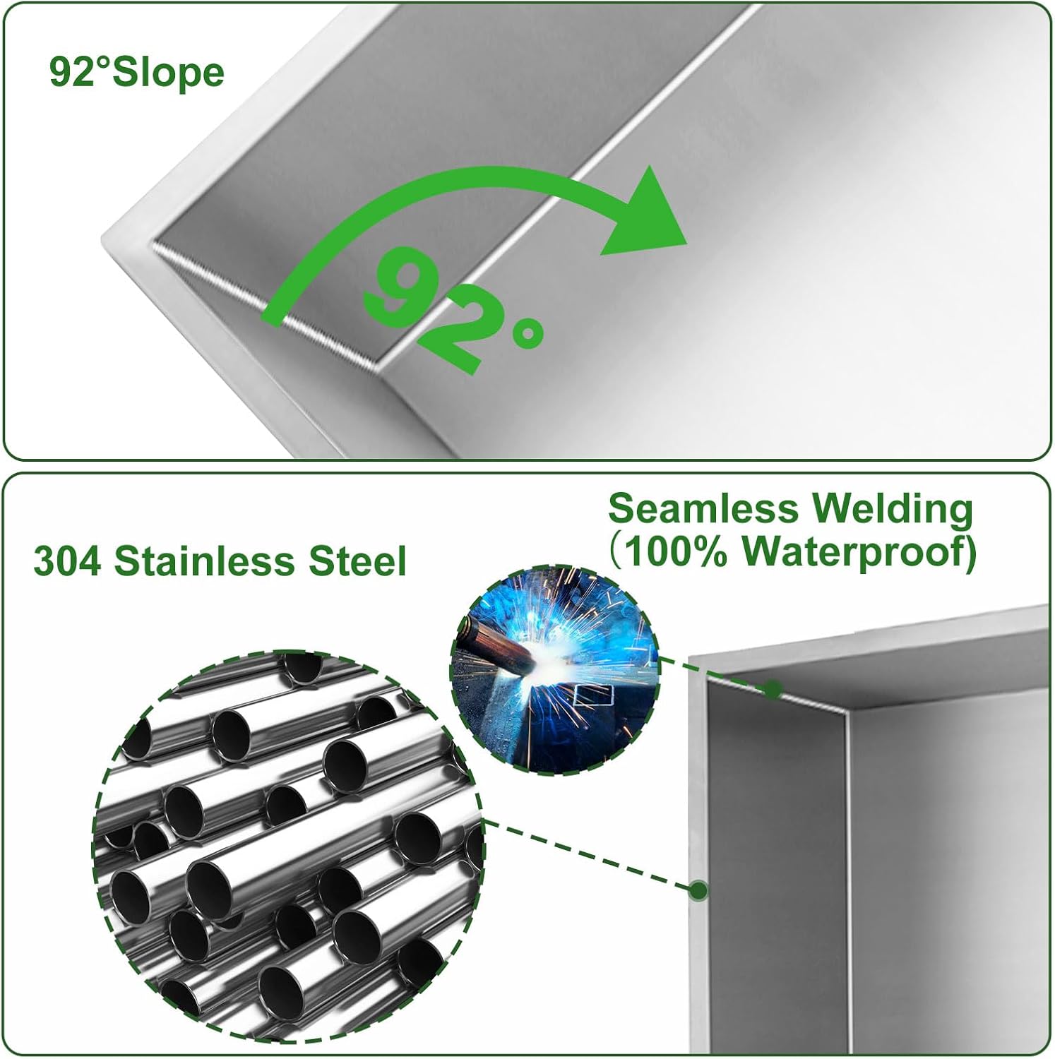 Stainless Steel Shower Niche Organizer for Space-Saving Storage