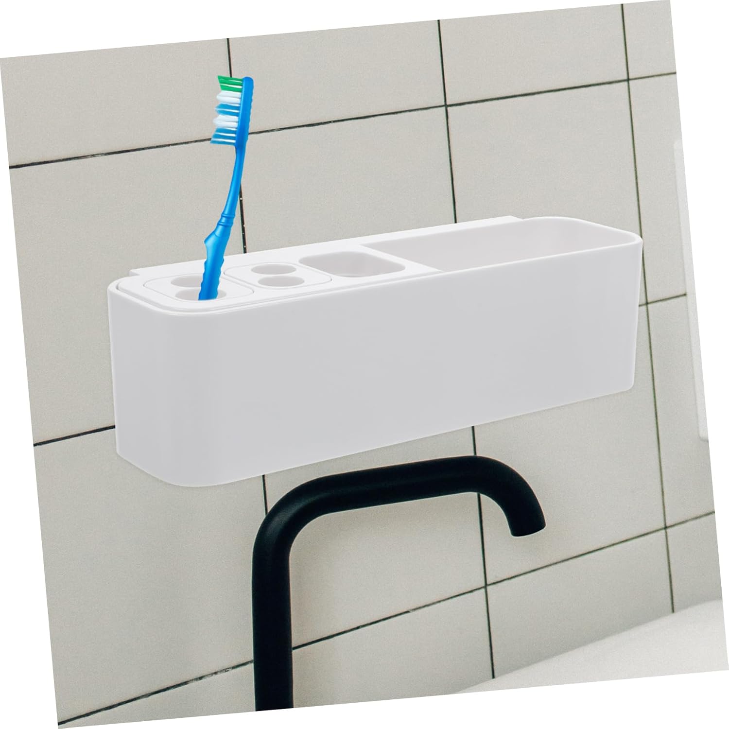 Bathroom Organic Wall-Mounted Toothbrush Holder Space-Saving Design