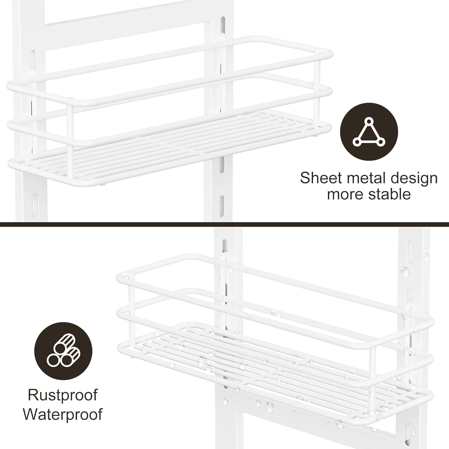 Orimade Adjustable Anti-Slip Shower Caddy Over Shower Head