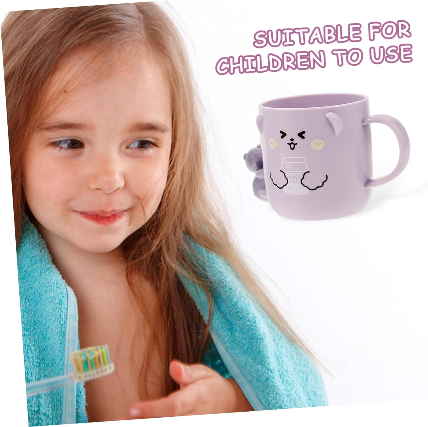 Unomor 2Pcs Cute Bear Shape Toothbrush Rinsing Cups