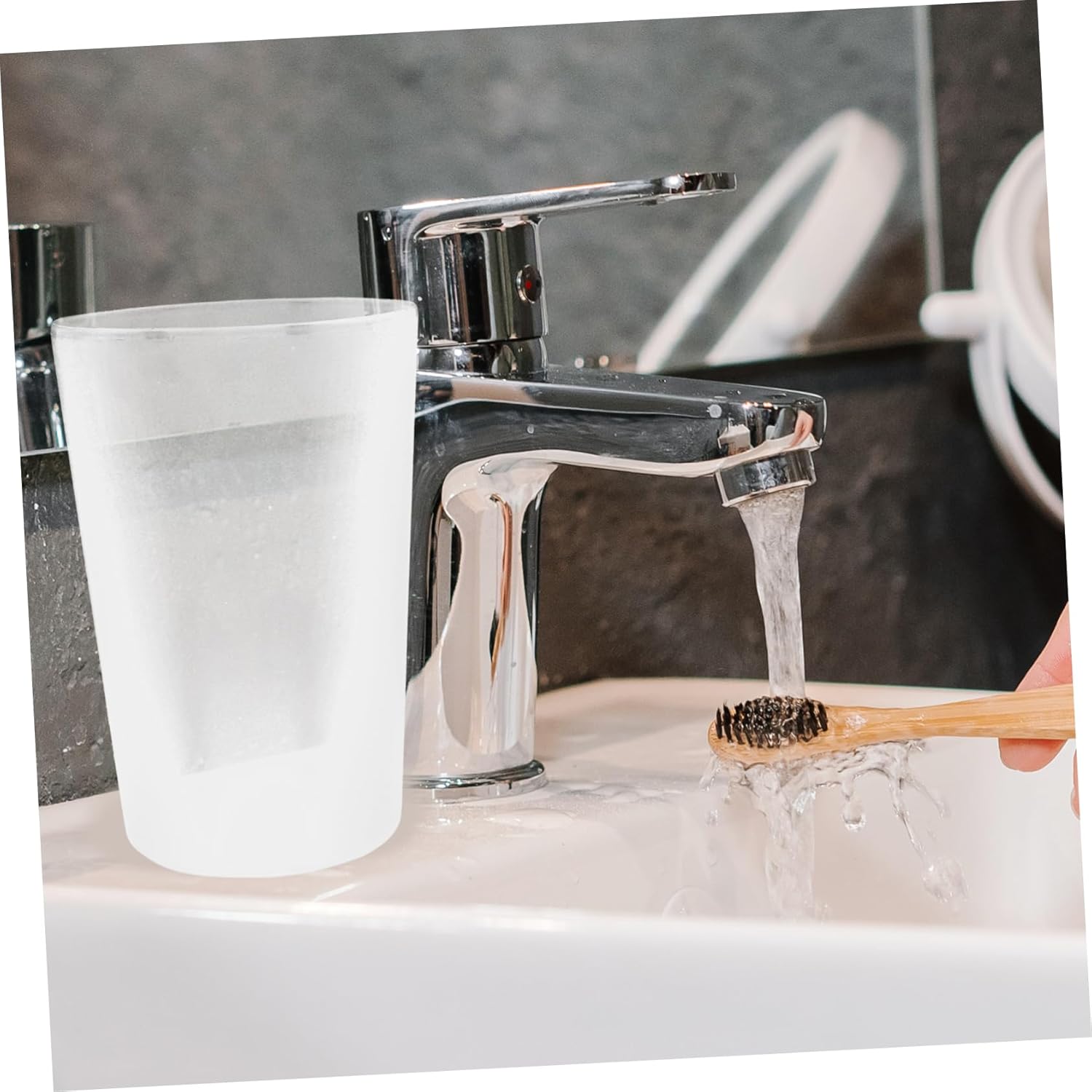 Elegant Reusable Toothbrush Mouthwash Mugs for the Bathroom