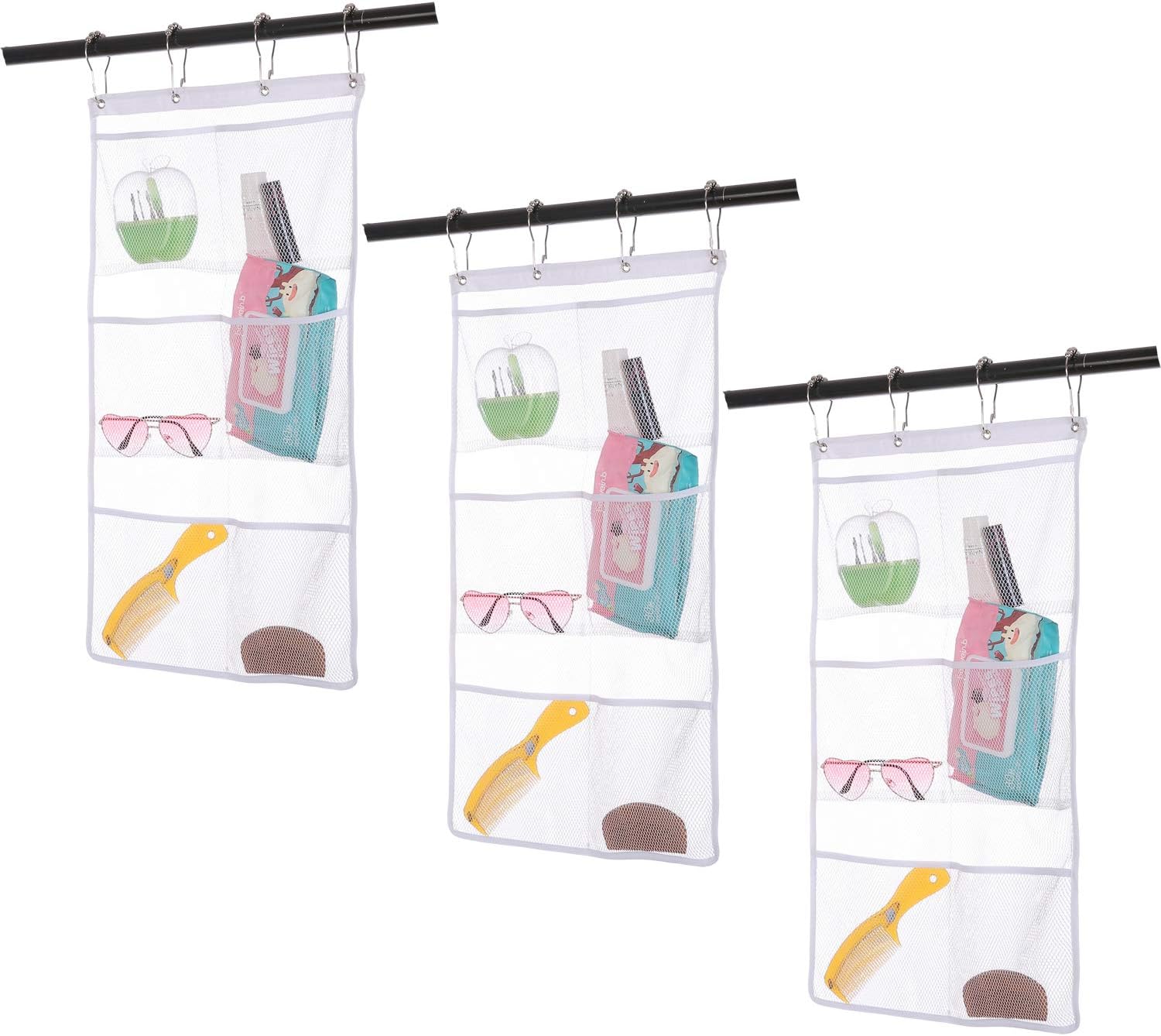 3 Pack Lightweight Mesh Shower Caddy Organizer White