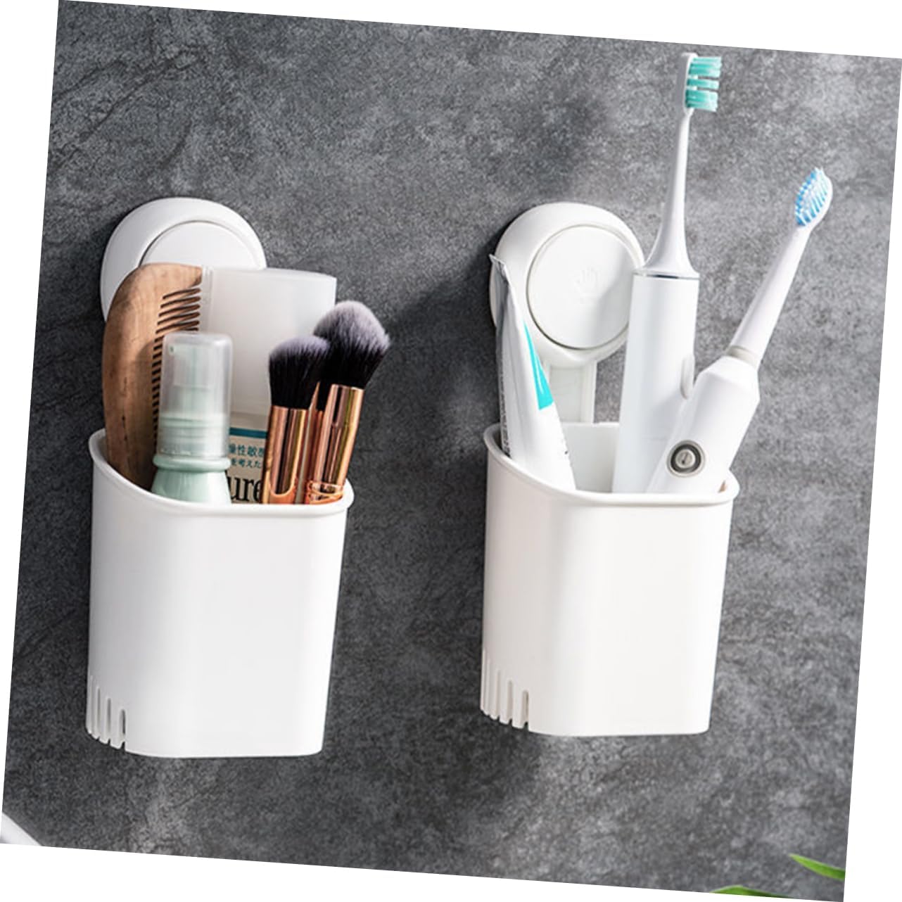 Perfect Wall Mount Toothbrush Organizer with Suction Cup