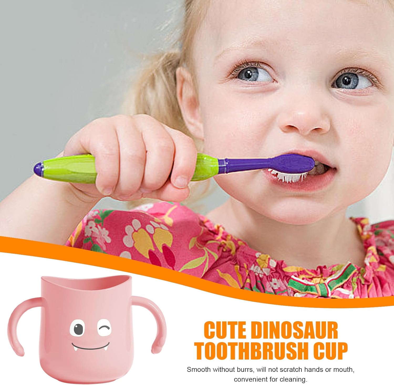 Awakentti 2 Pcs Kids Toothbrush Cup with Dinosaur Design