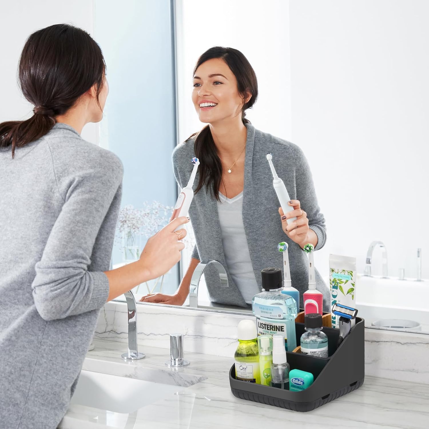 Compact Styleful Toothbrush Organizer