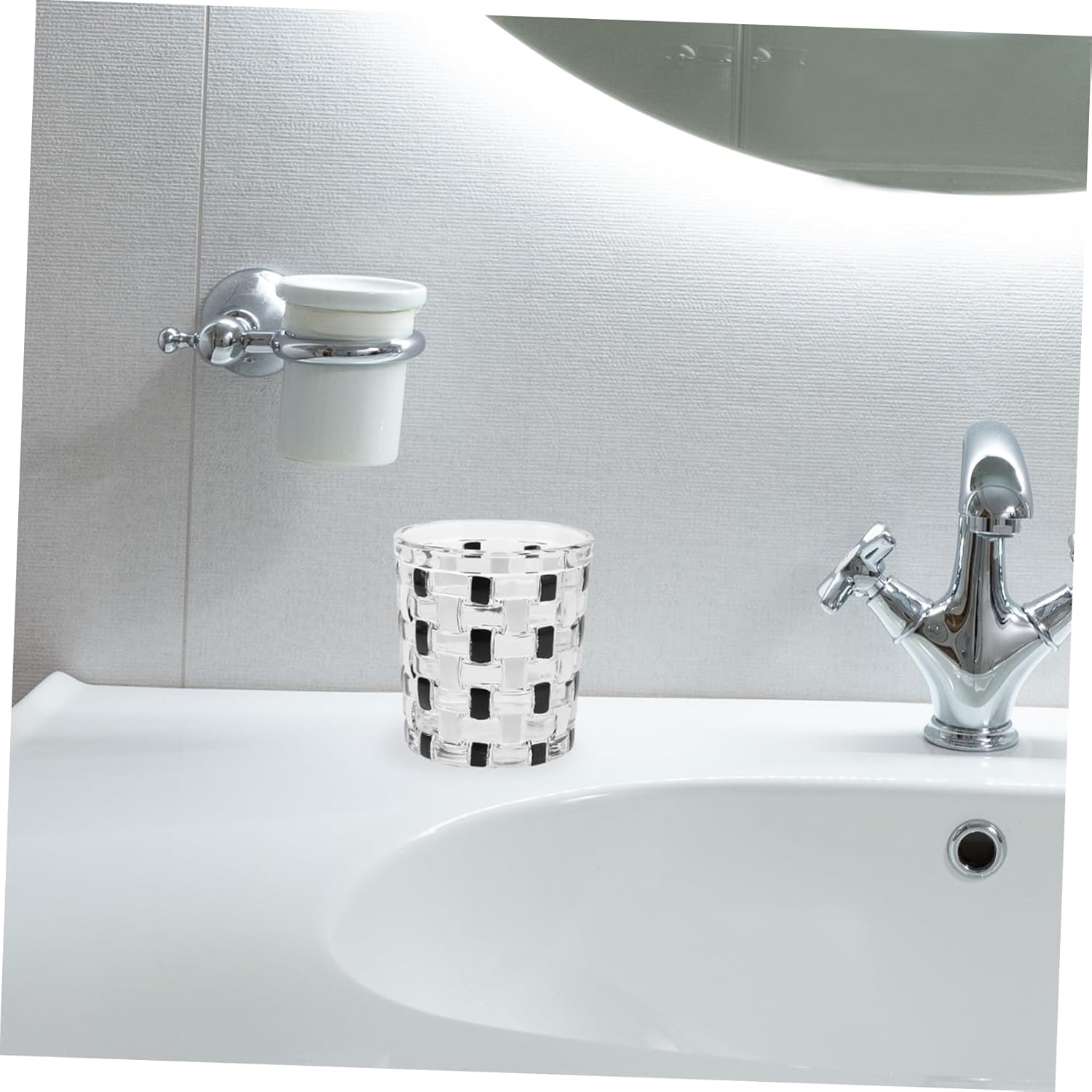 HEALLILY Mouthwash Rinsing Cup Glass Tumbler Toothbrush Holder