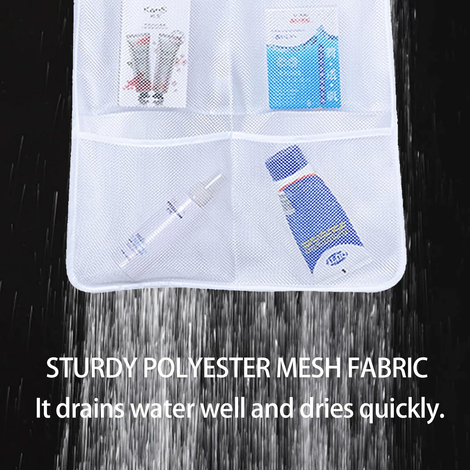 mesh shower organizer with 7 pockets