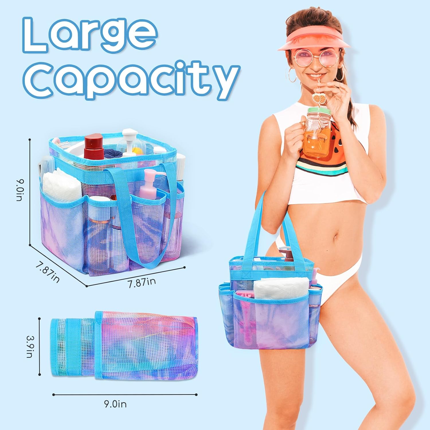 Nidoul Mesh shower caddy Quick-Dry Durable Organizer for Students