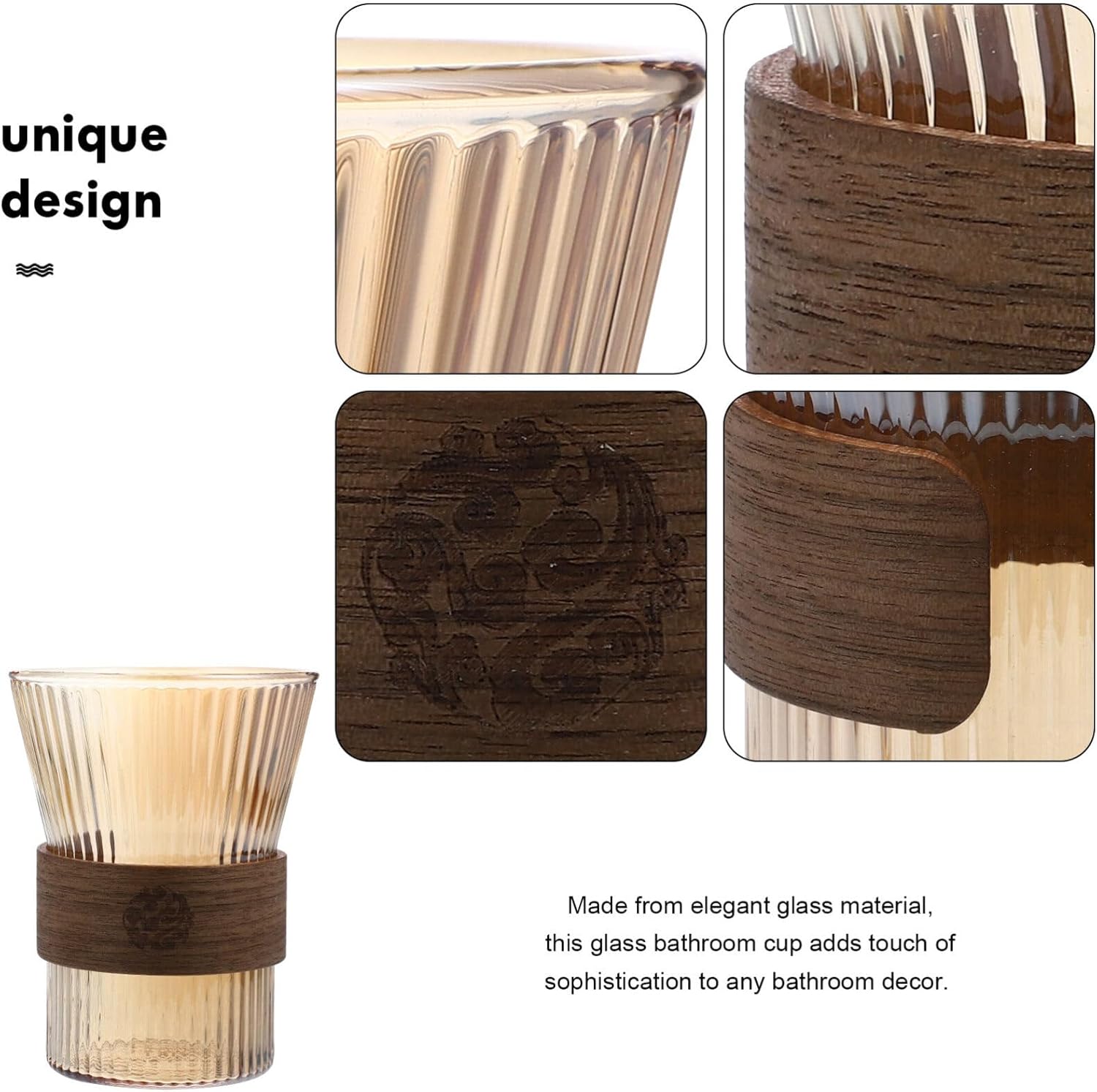 Luxshiny Glass Toothbrush Holder Bathroom Tumbler