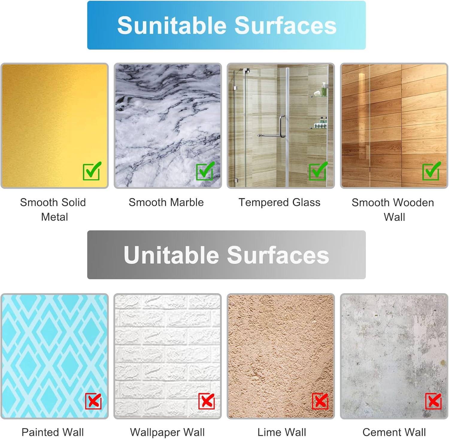 Shower Caddy Adhesive Replacement Stickers - 2 Pack Strong Durable