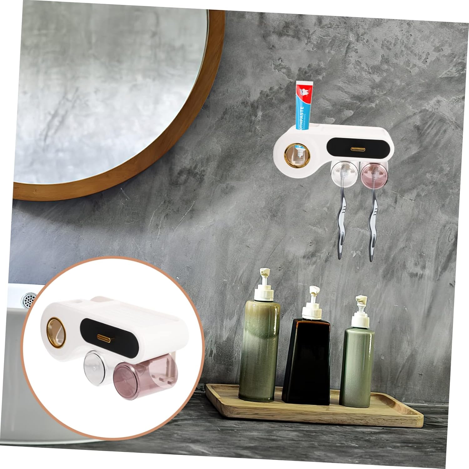 Multi-Use Wall-Mounted Organizer for Toothbrushes More