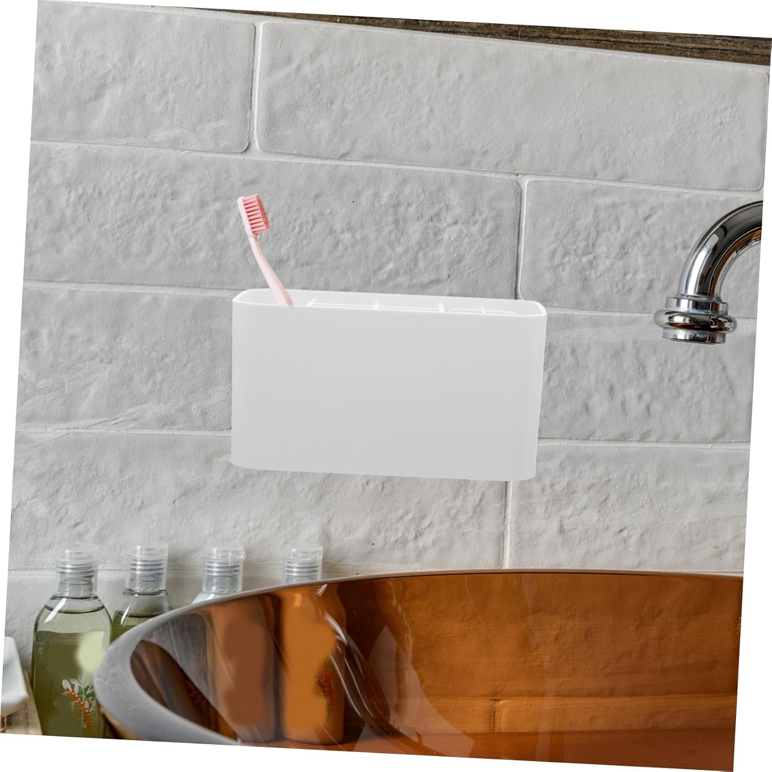 TINEASUR Scandinavian Wall-Mounted Nail and Toothbrush Organizer